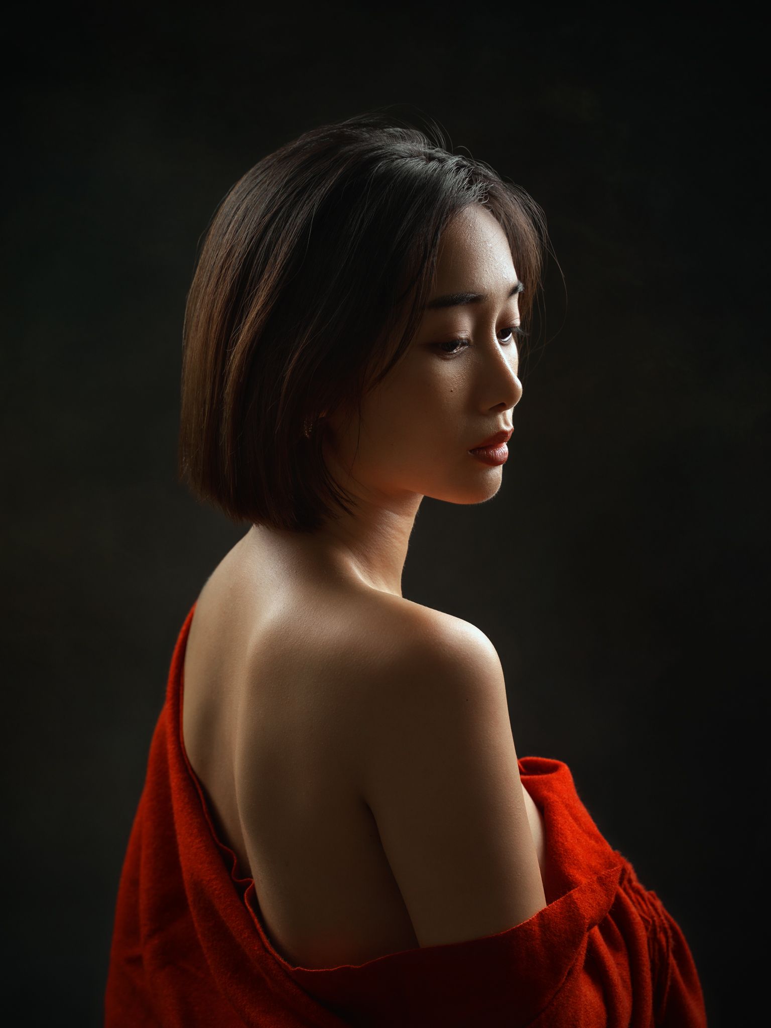 portrait, mood portrait, face, mood, asian, vietnamese, vietnam, face, beauty, red, Nguyen Hoang Viet