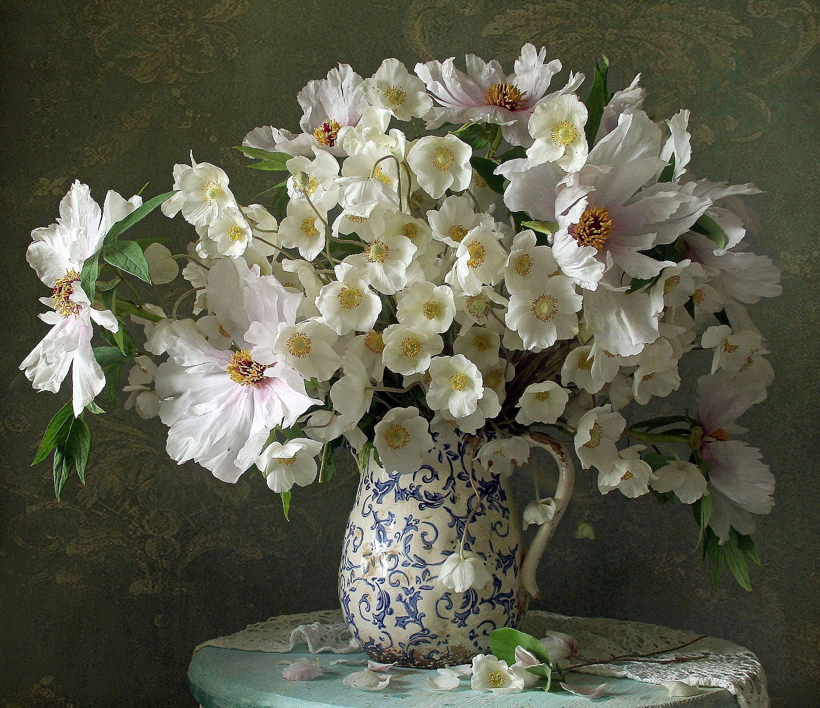 натюрморт, цветы, пионы, весна, марина филатова, анемоны, Марина Филатова