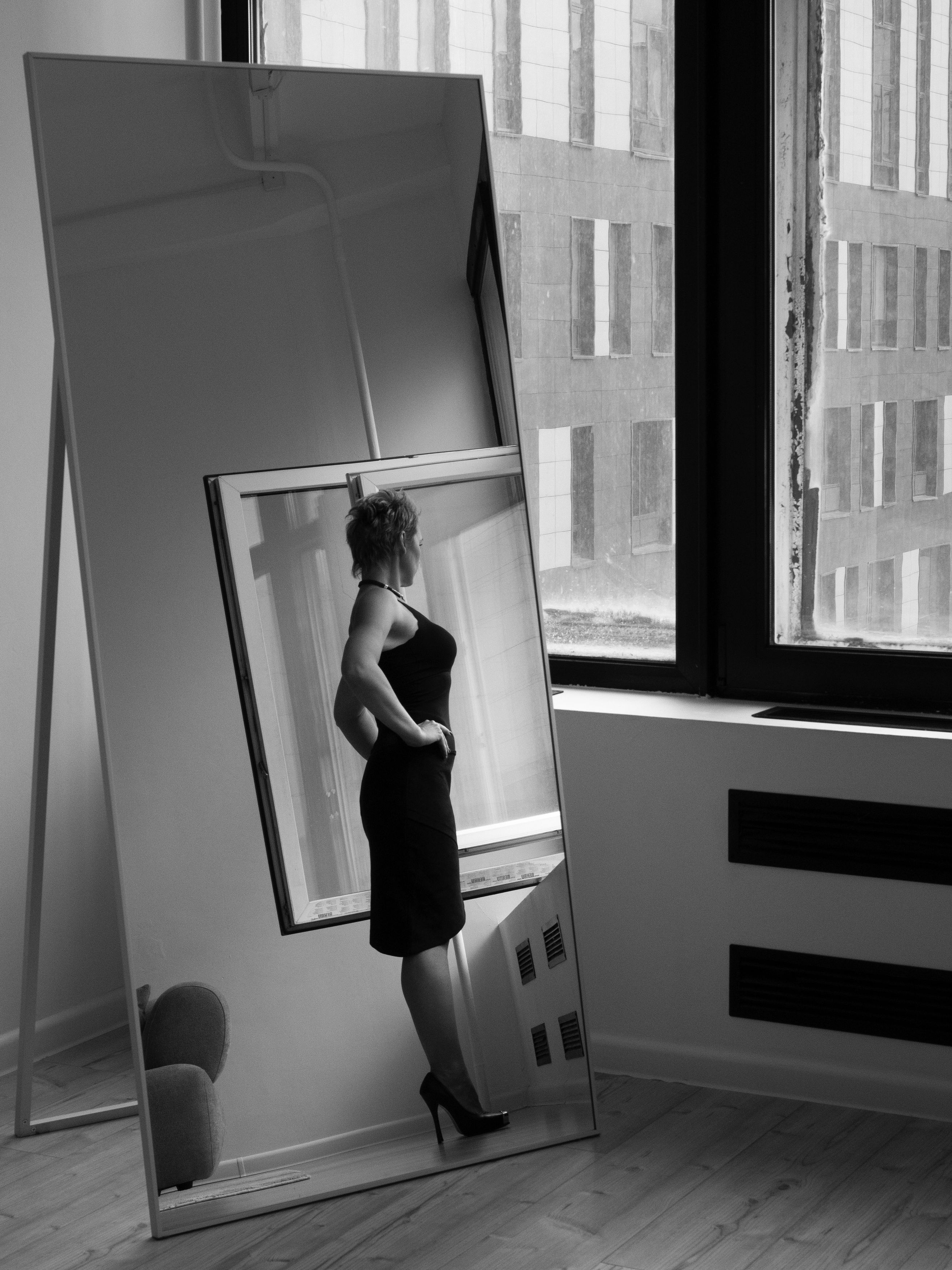 Black and white, Monochrome, Portrait, Fashion, Moscow, Russia, Elena Beregatnova