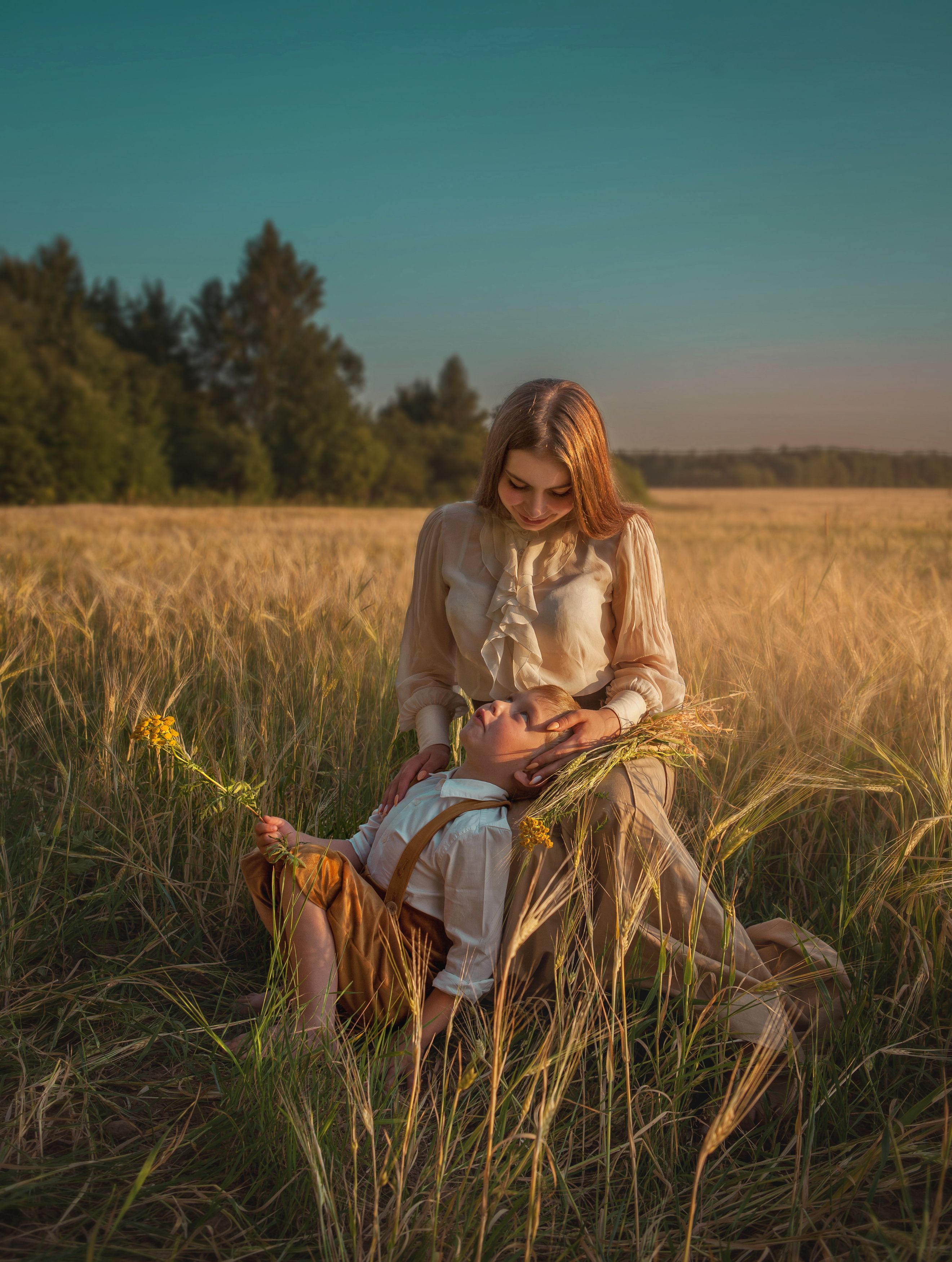 семья поле июль лето женщина любовь красота искусство  фотография, Шепелева Татьяна