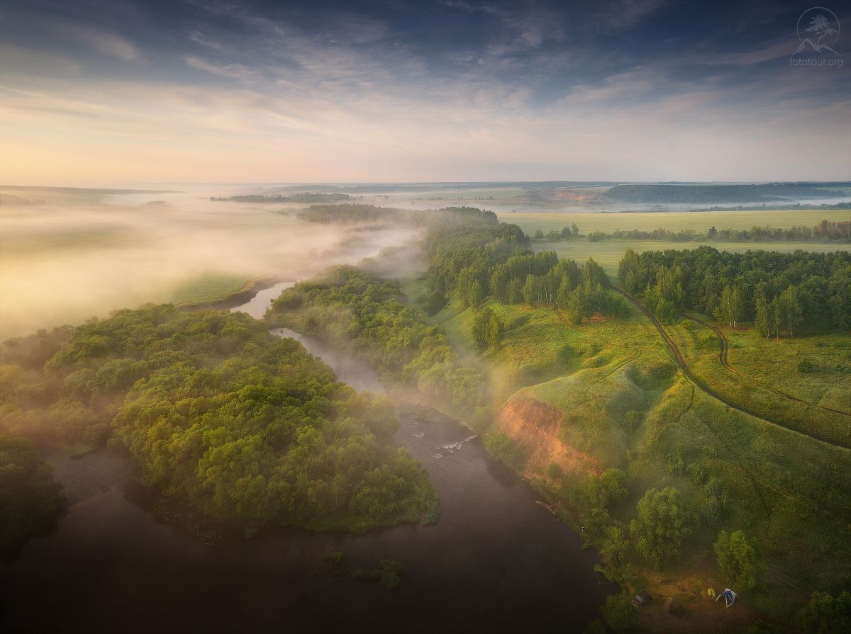 река, рассвет, туман, лето, красивая меча, фототуры выходного дня, фототуры по россии, поля, Гордиенко Анатолий