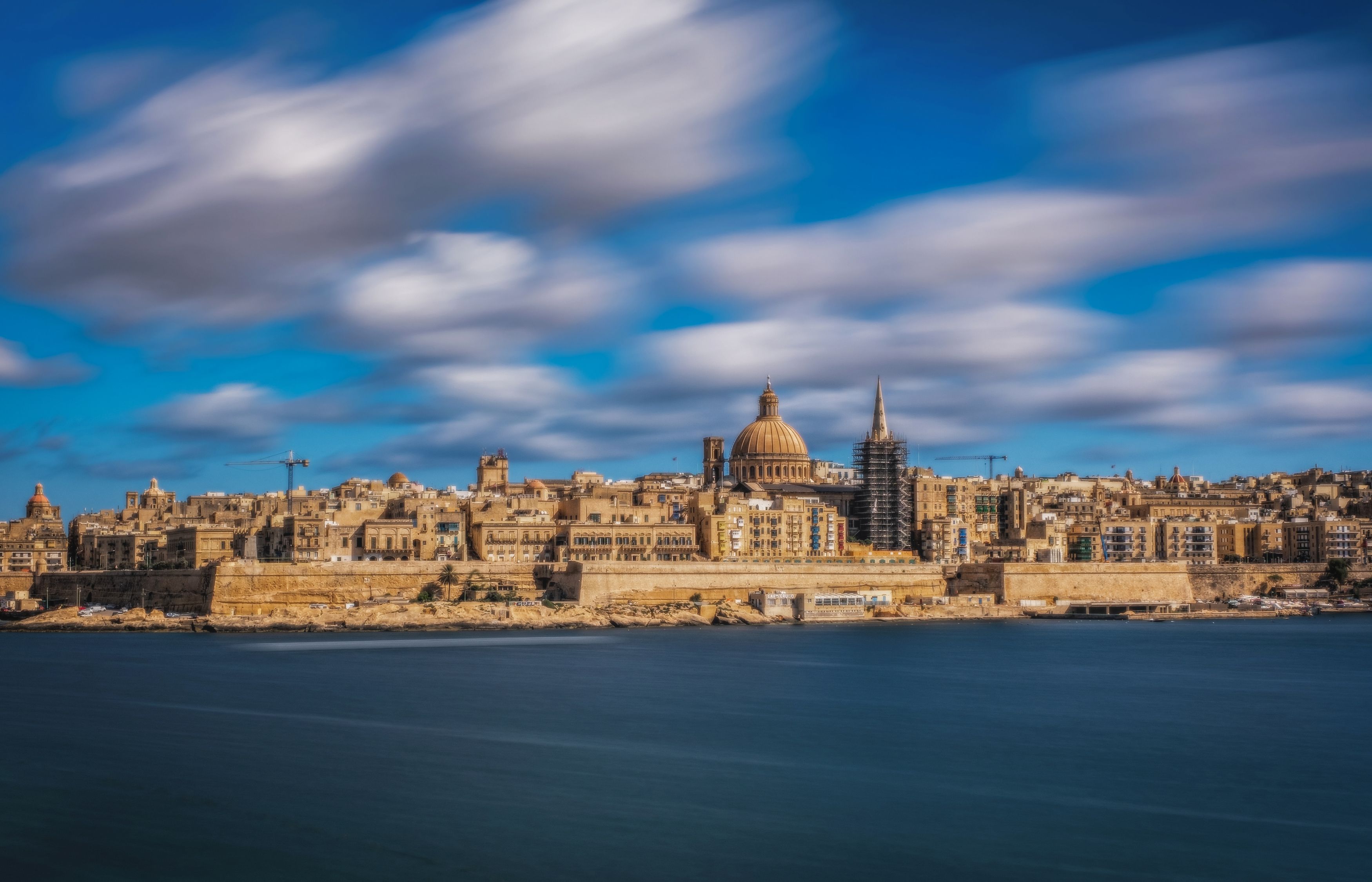 malta, water, mediterranean sea, sea, long exposure, island, june, summer, city, valletta, sliema, buildings, мальта, валлетта, слима, средиземное, длинная выдержка, город, остров, море, Вовк Сергей