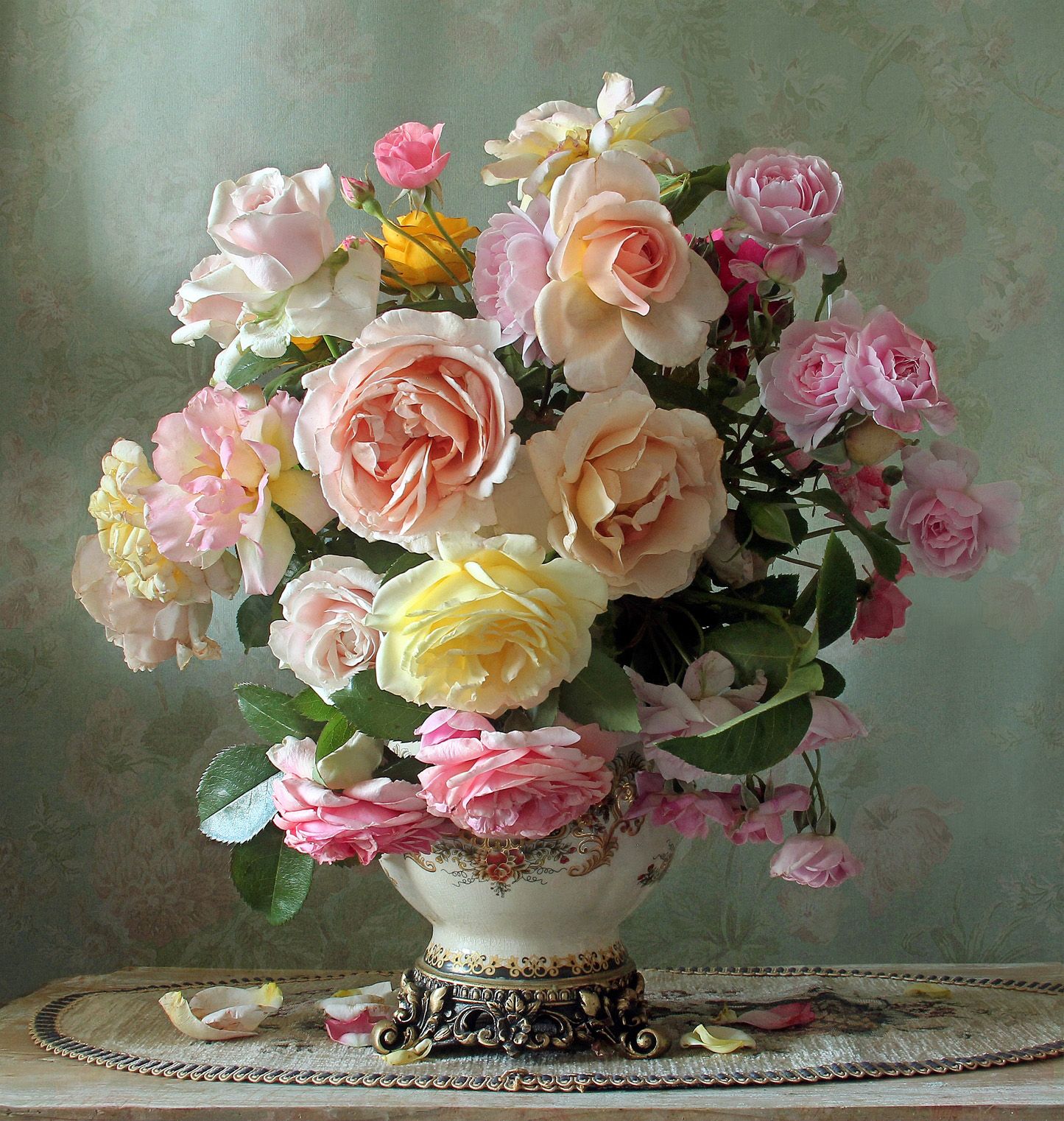 натюрморт, цветы, розы, лето, марина филатова, букет цветов, Марина Филатова