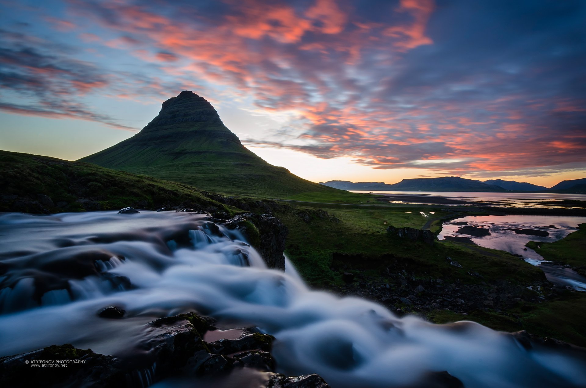 Kirkjufellsfoss, Kirkjufel, Iceland, mountain, waterfall, water, long exposure, little stopper, landscape, nature, Andrey Trifonov