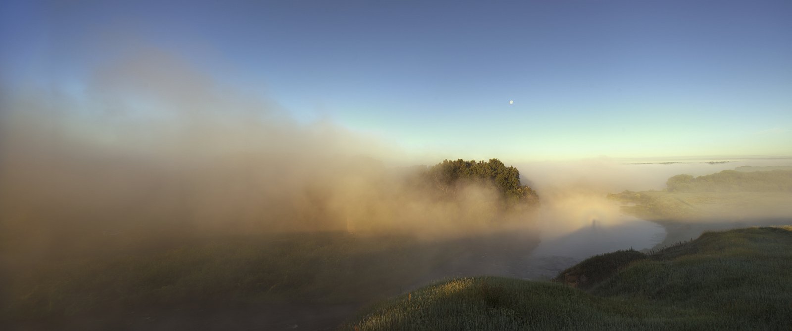 landscape, nature, light, summer, sunrise, river, mist, fog, Ефимов Александр