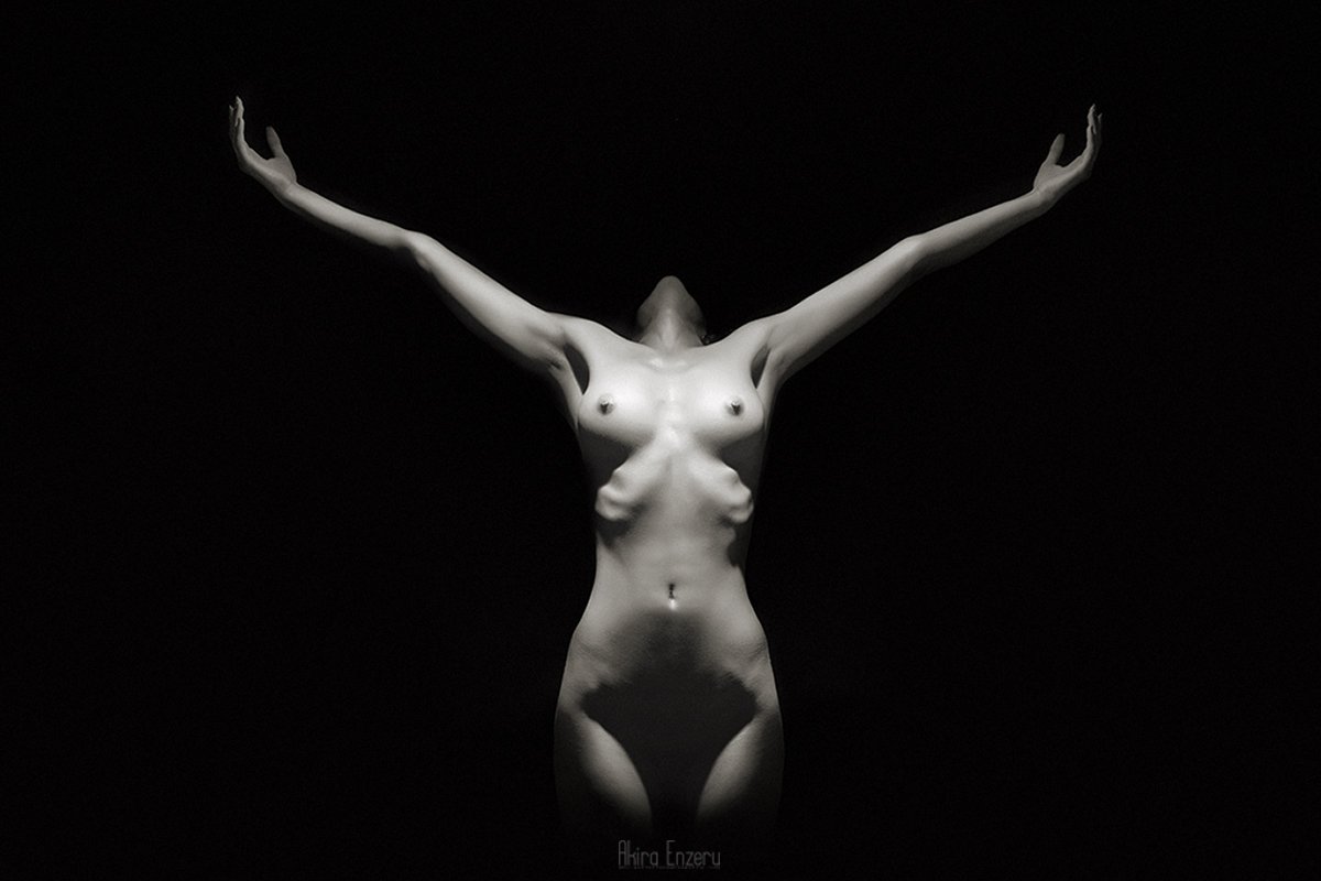 Black & white, Nude, Portrait, Enzeru Akira