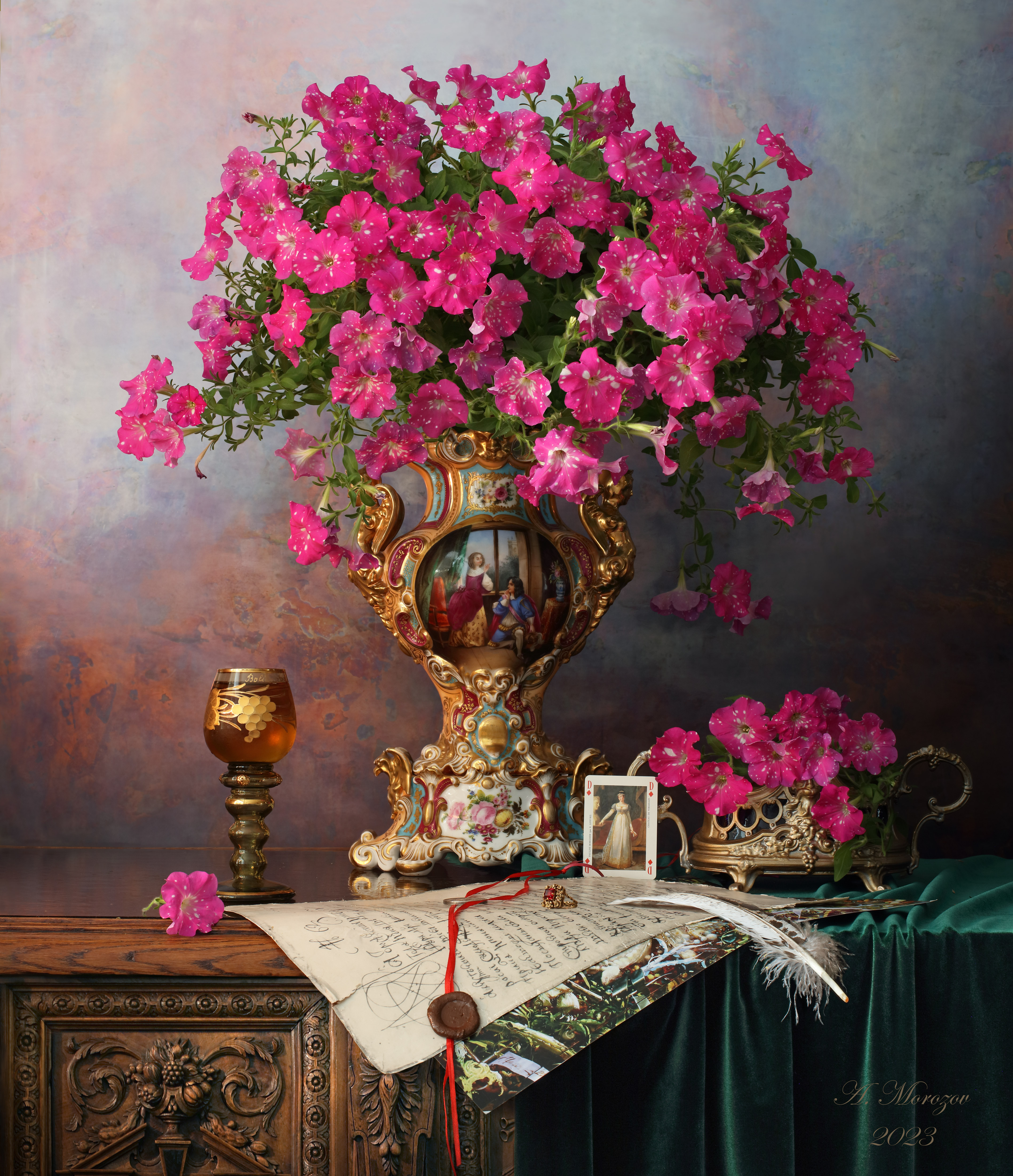 цветы, петуньи, ваза, Франция, Андрей Морозов