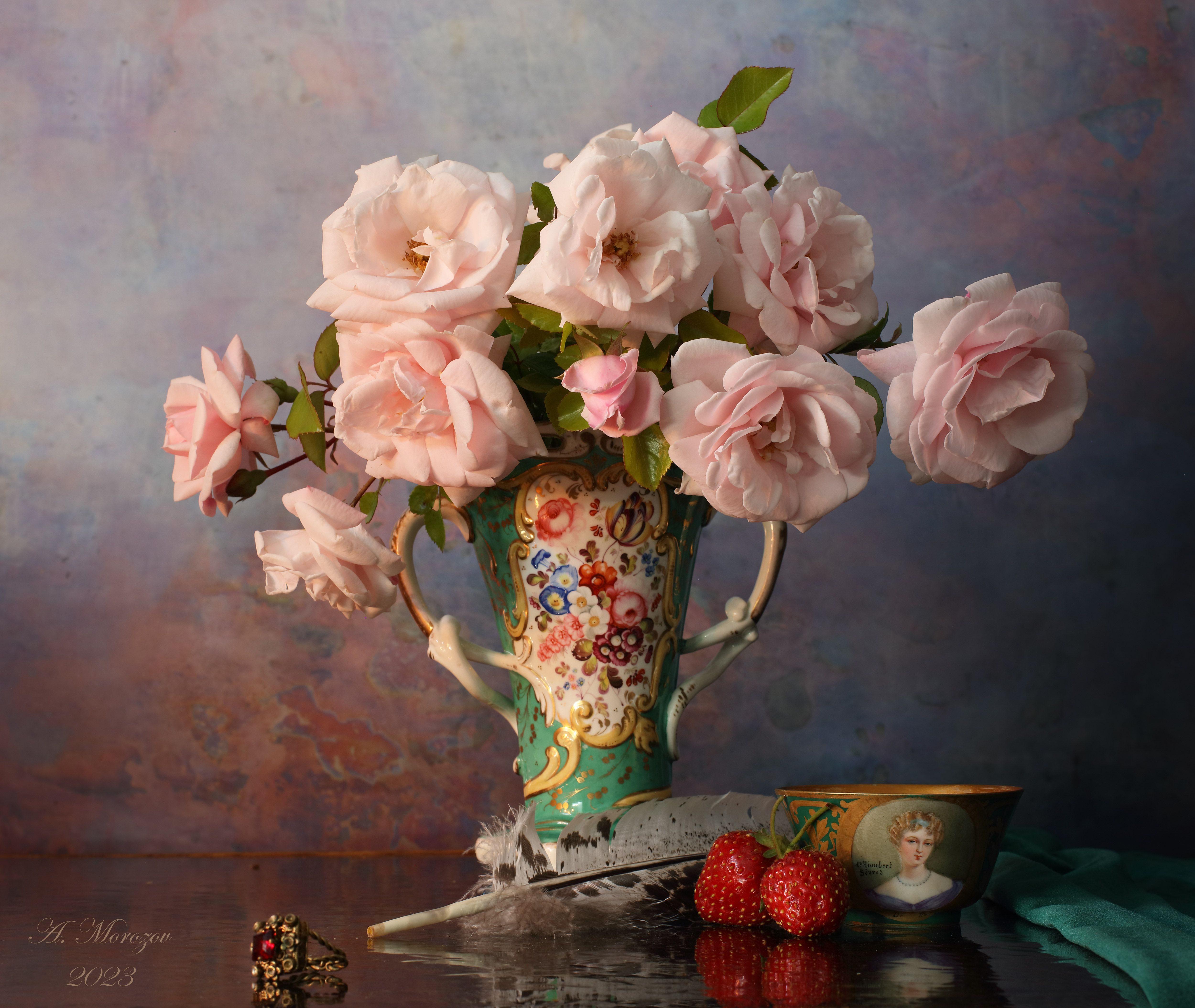 цветы, розы, ваза, Андрей Морозов