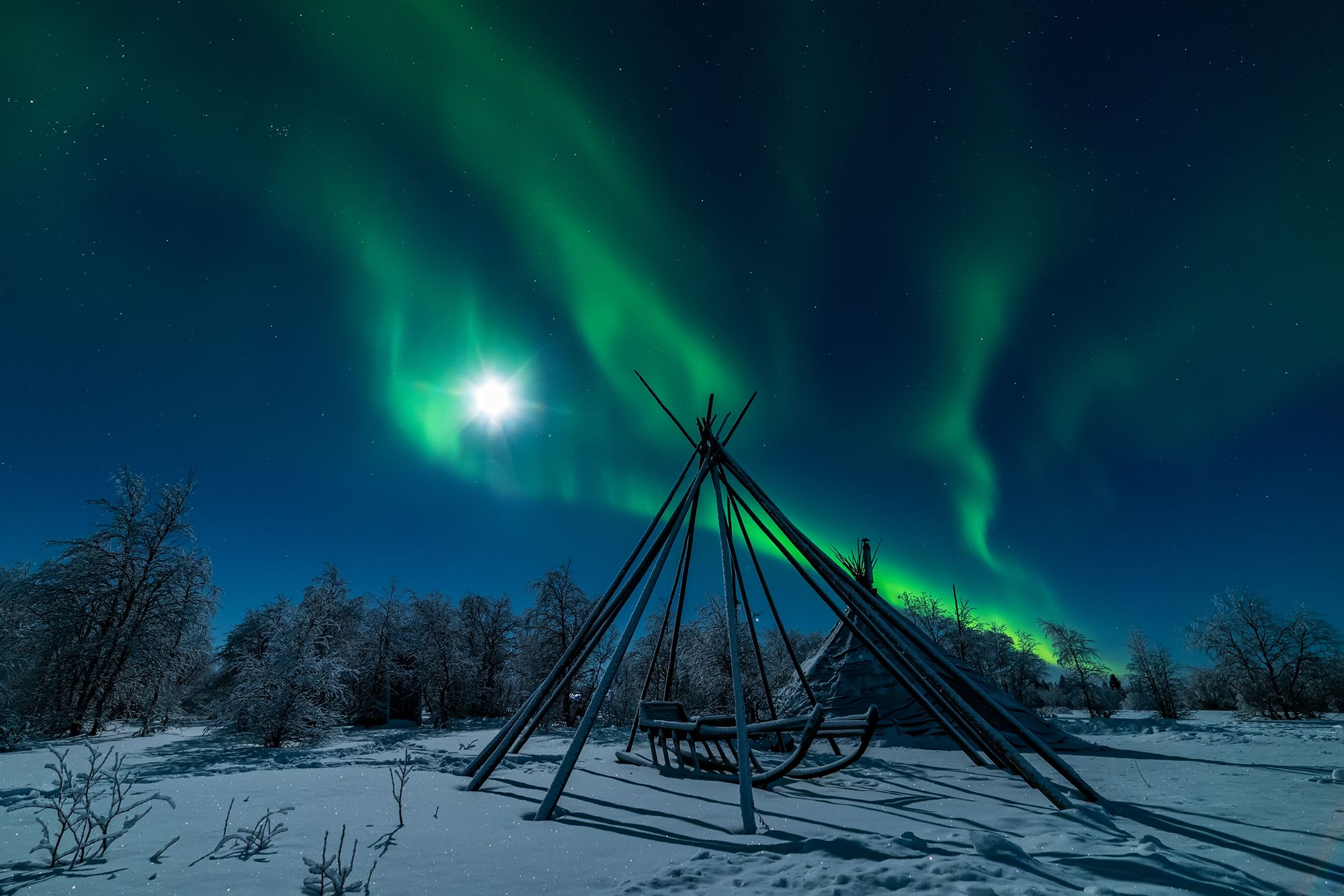северное сияние, полярное сияние, заполярье, aurora borealis, polar lights. чум, Виктор Куликов