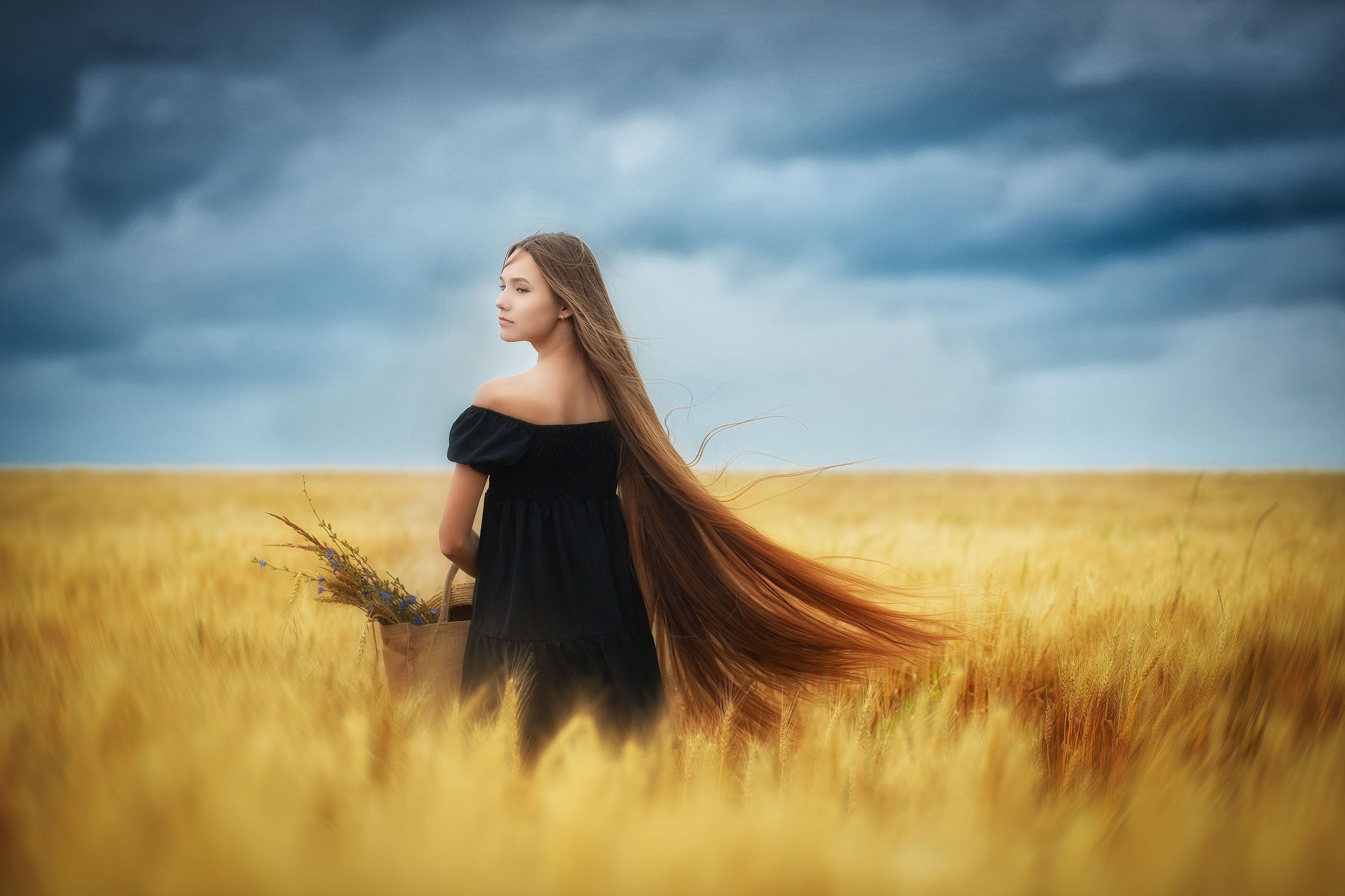 женский портрет, девушка в поле, фото в поле, фото на природе, Наталия Комарова