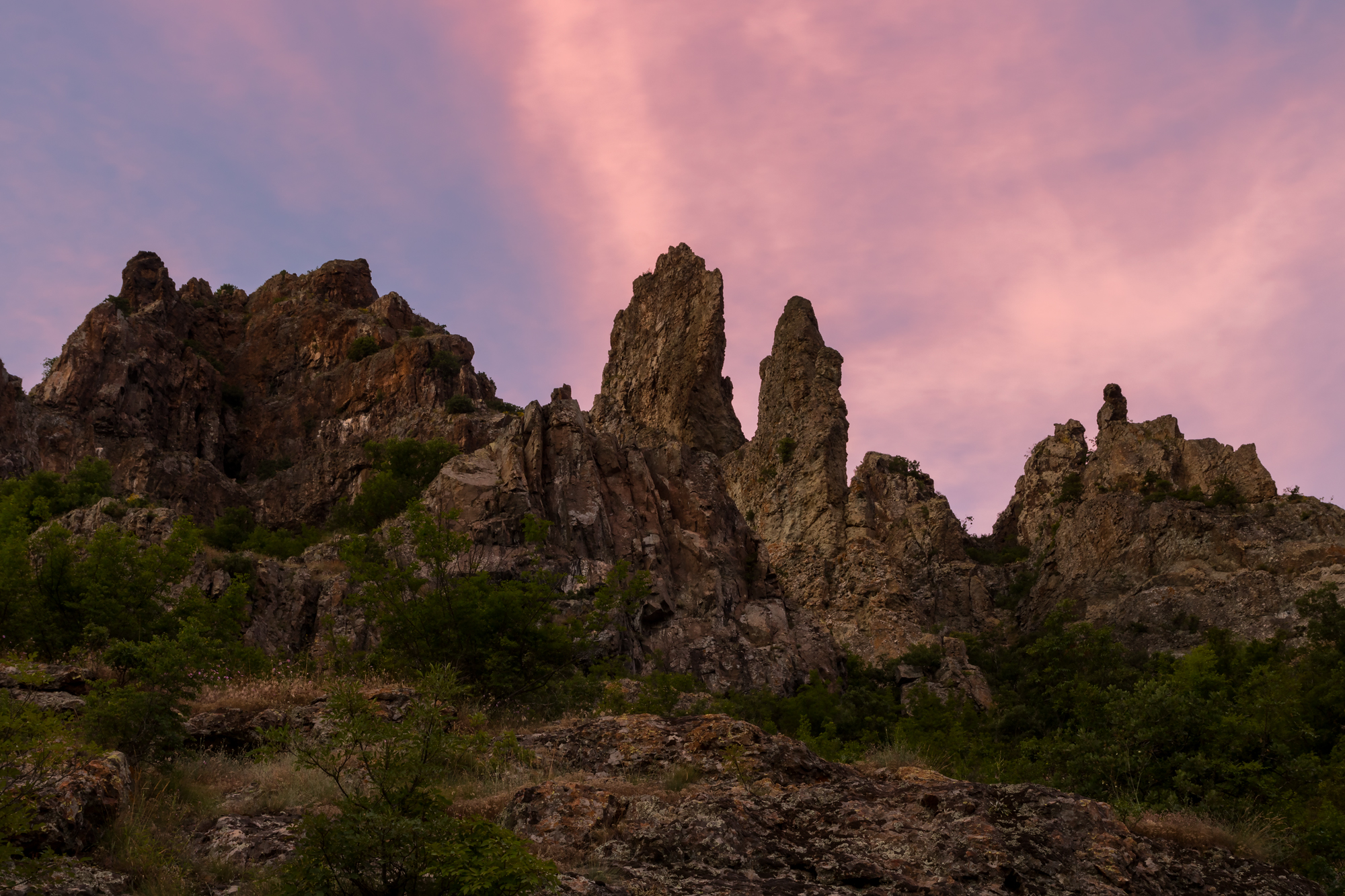 rock formation, landscape, sunset, Vania Tonova