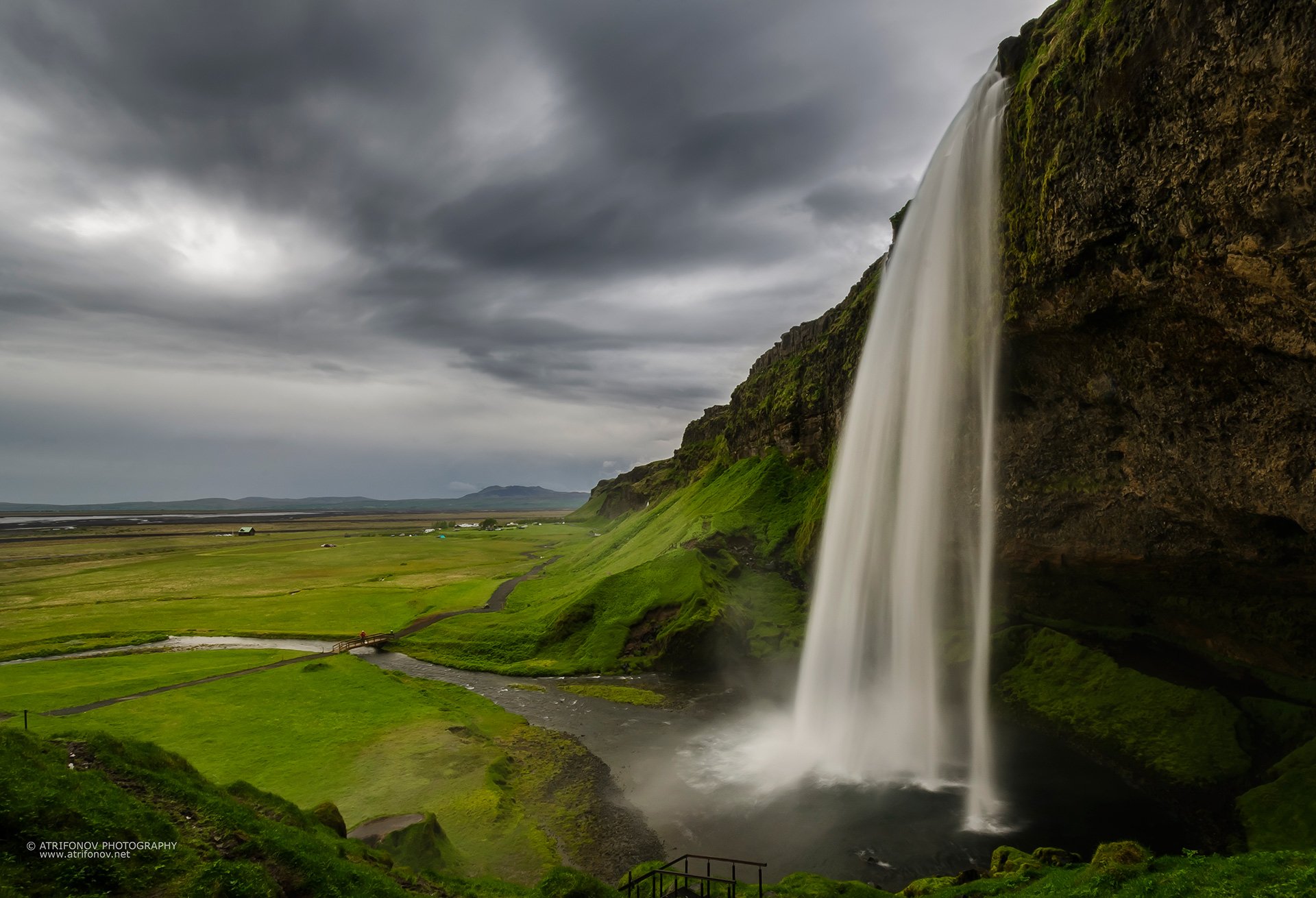Iceland, Seljalandsfoss, waterfall, water, landscape, summer, midnight sun, rocks, South,, Andrey Trifonov