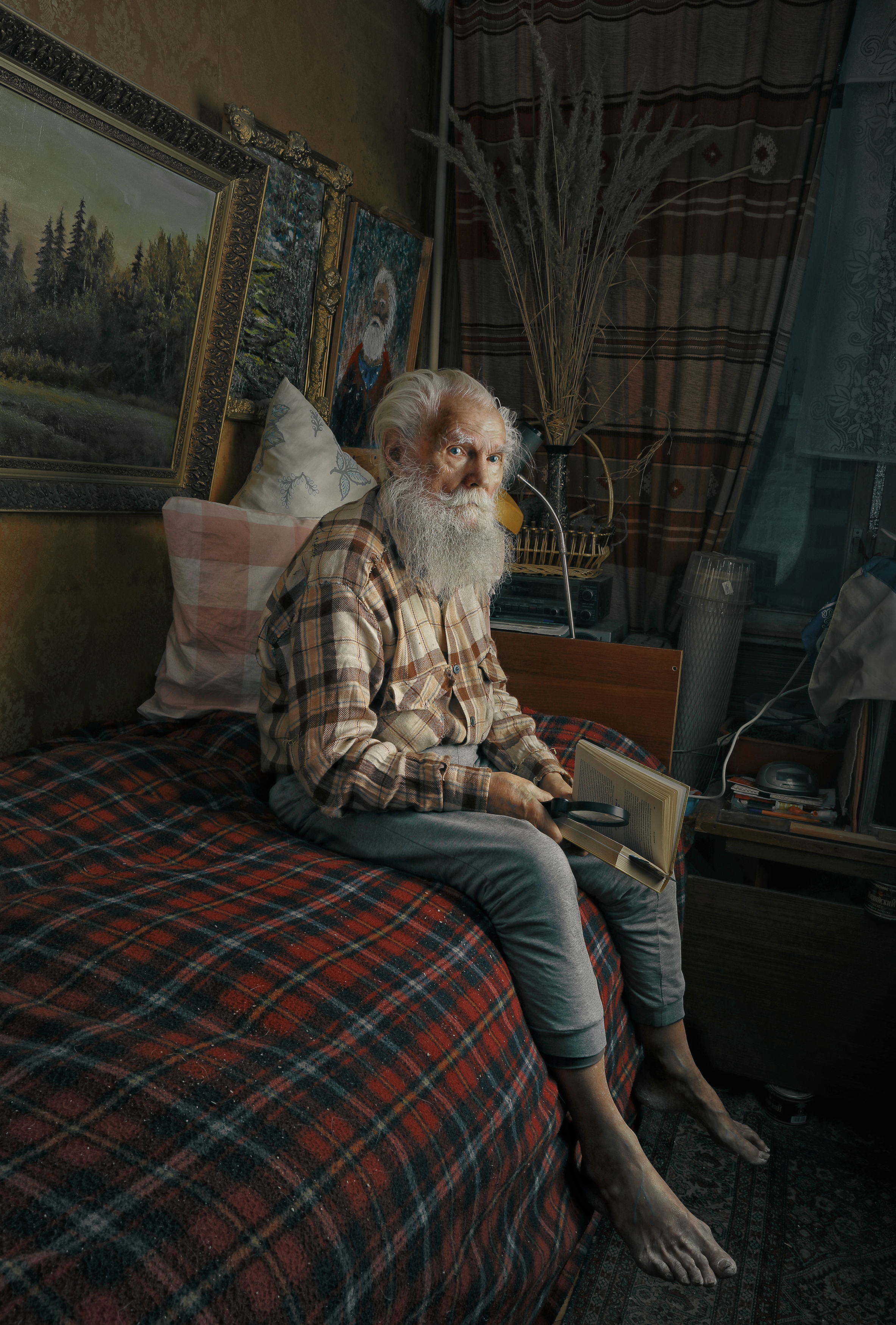 старик, старый человек, седые волосы, Наталья Туева