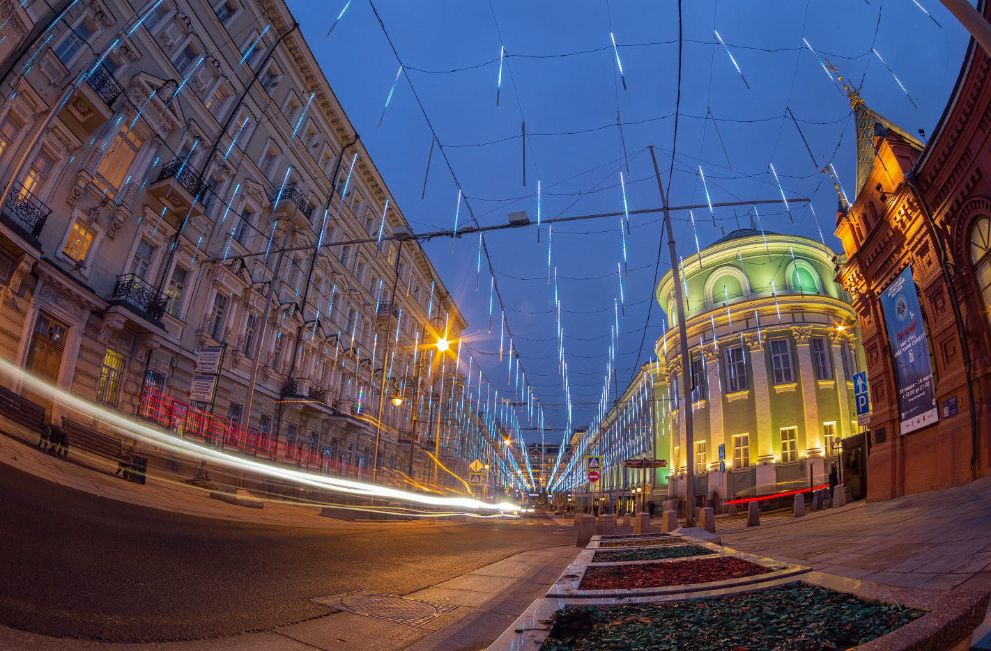 москва, город, линии, подсветка, иллюминация, Виктор Климкин