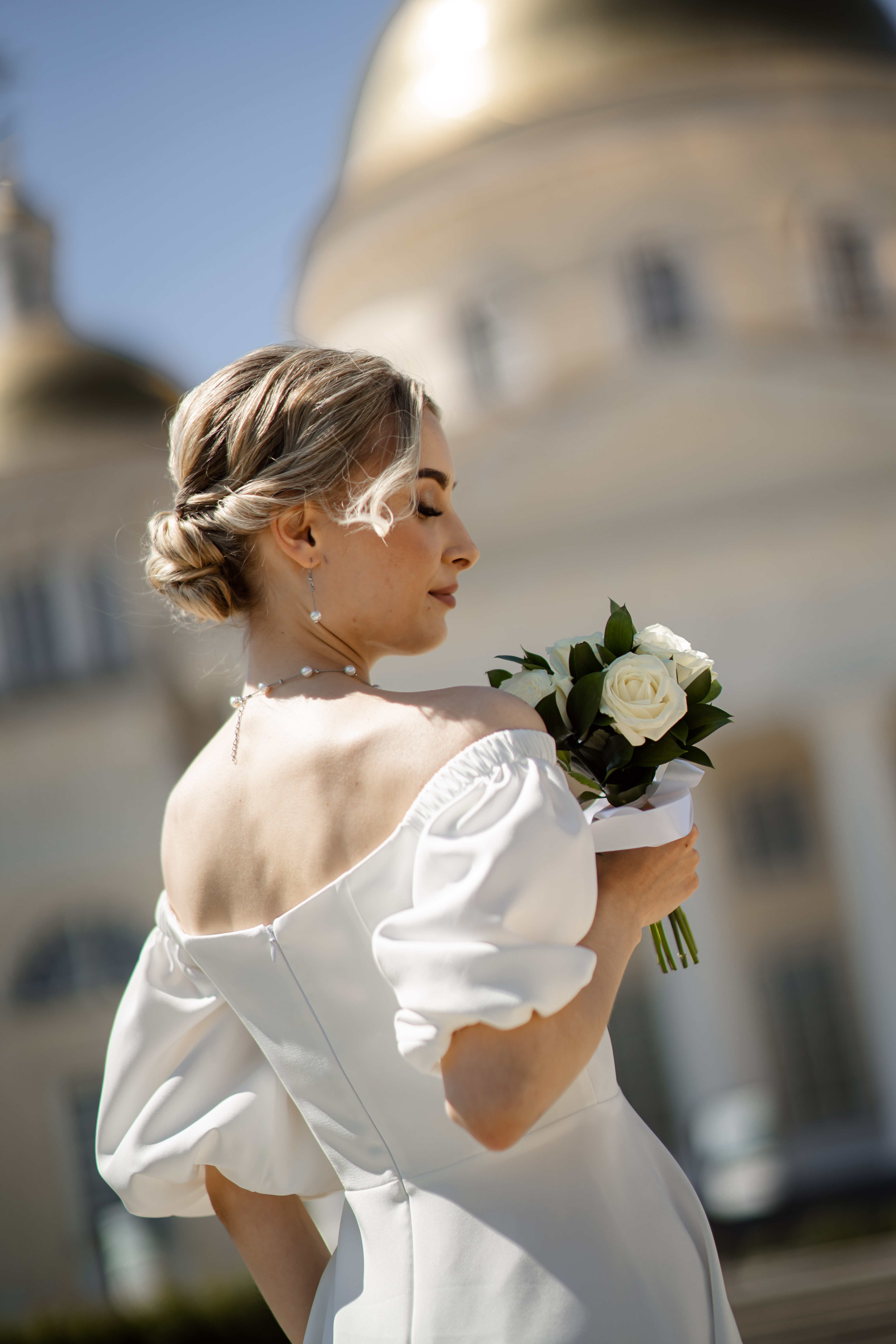 собор, букет, белое платье, девушка, свадьба, Тимурова Алина