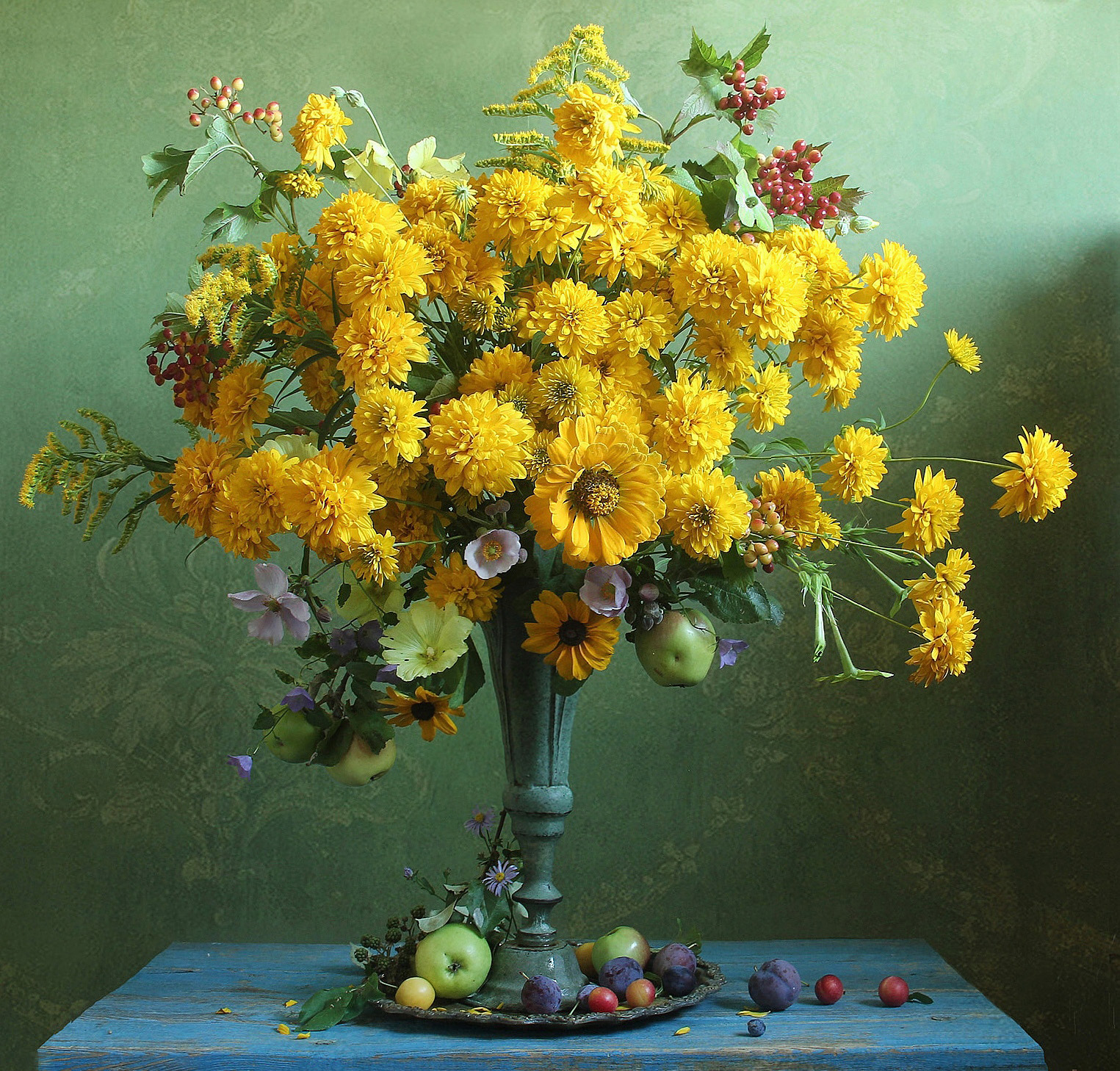 натюрморт, цветы, золотые шары, лето, марина филатова, Марина Филатова
