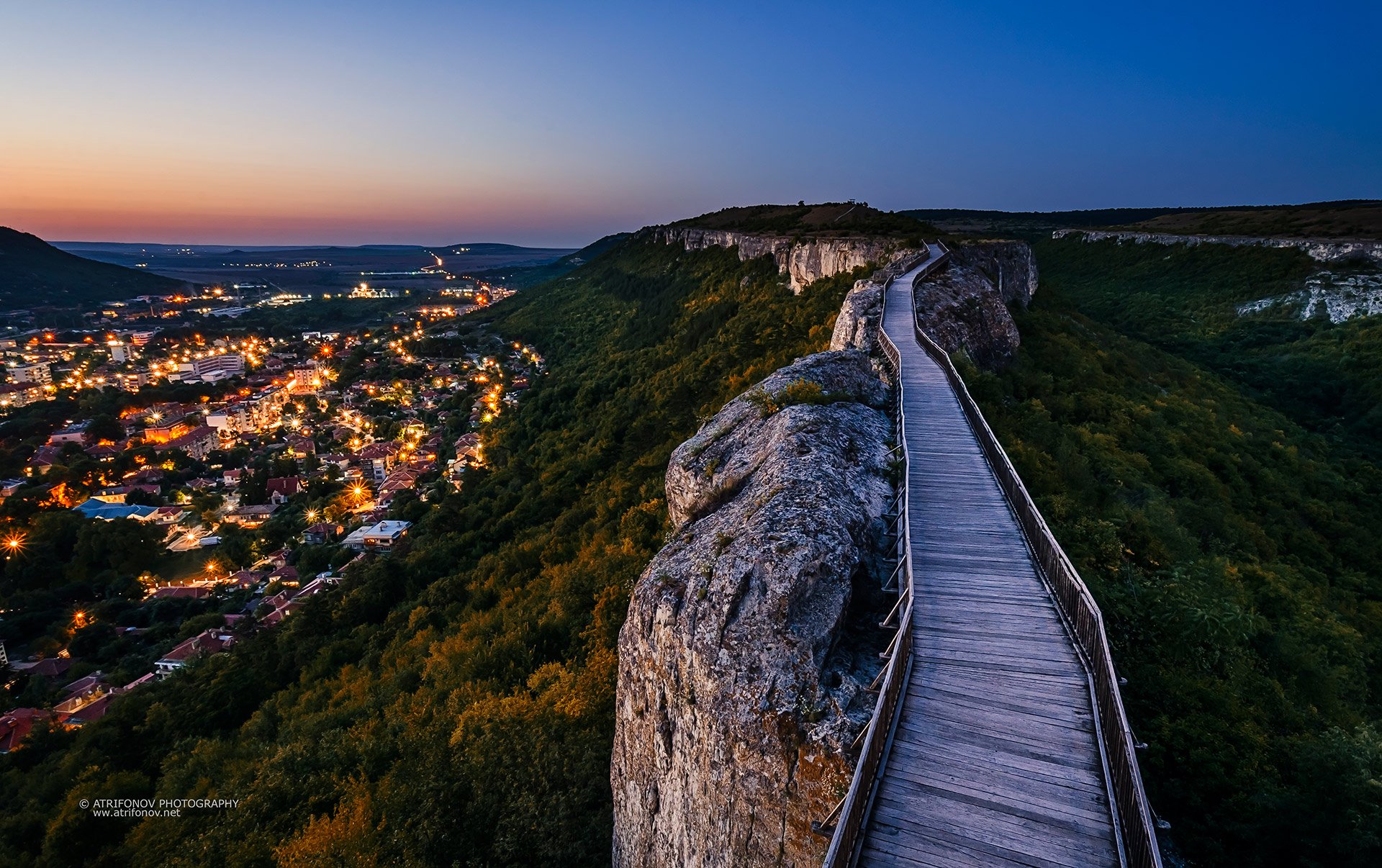 bridge, old, landscape, sunset, fortress, bizantine, history, lights, town, Provadia, Bulgaria, forest, summer, evening, sky, blue, rocks, Andrey Trifonov