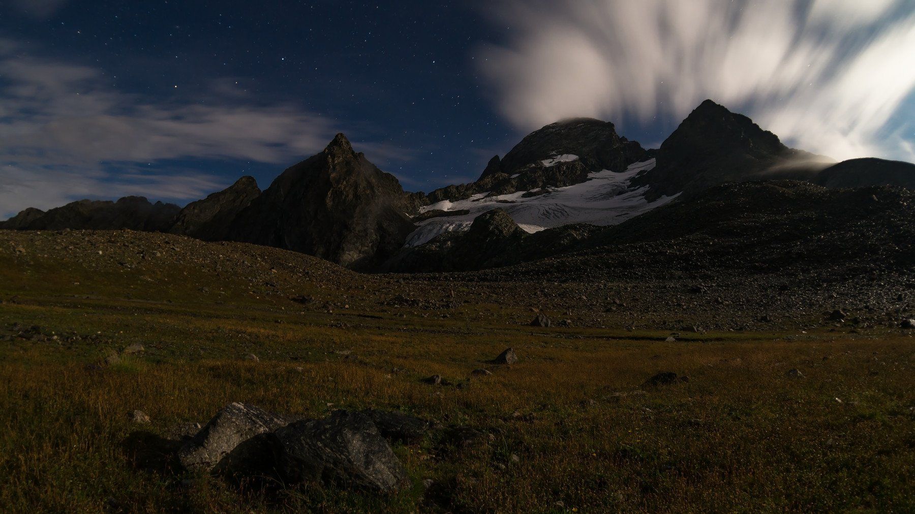 3637 м,, архыз, гора софия, карачаево-черкесия, лунная ночь, на исходе лета, ледник, Alexander Plekhanov