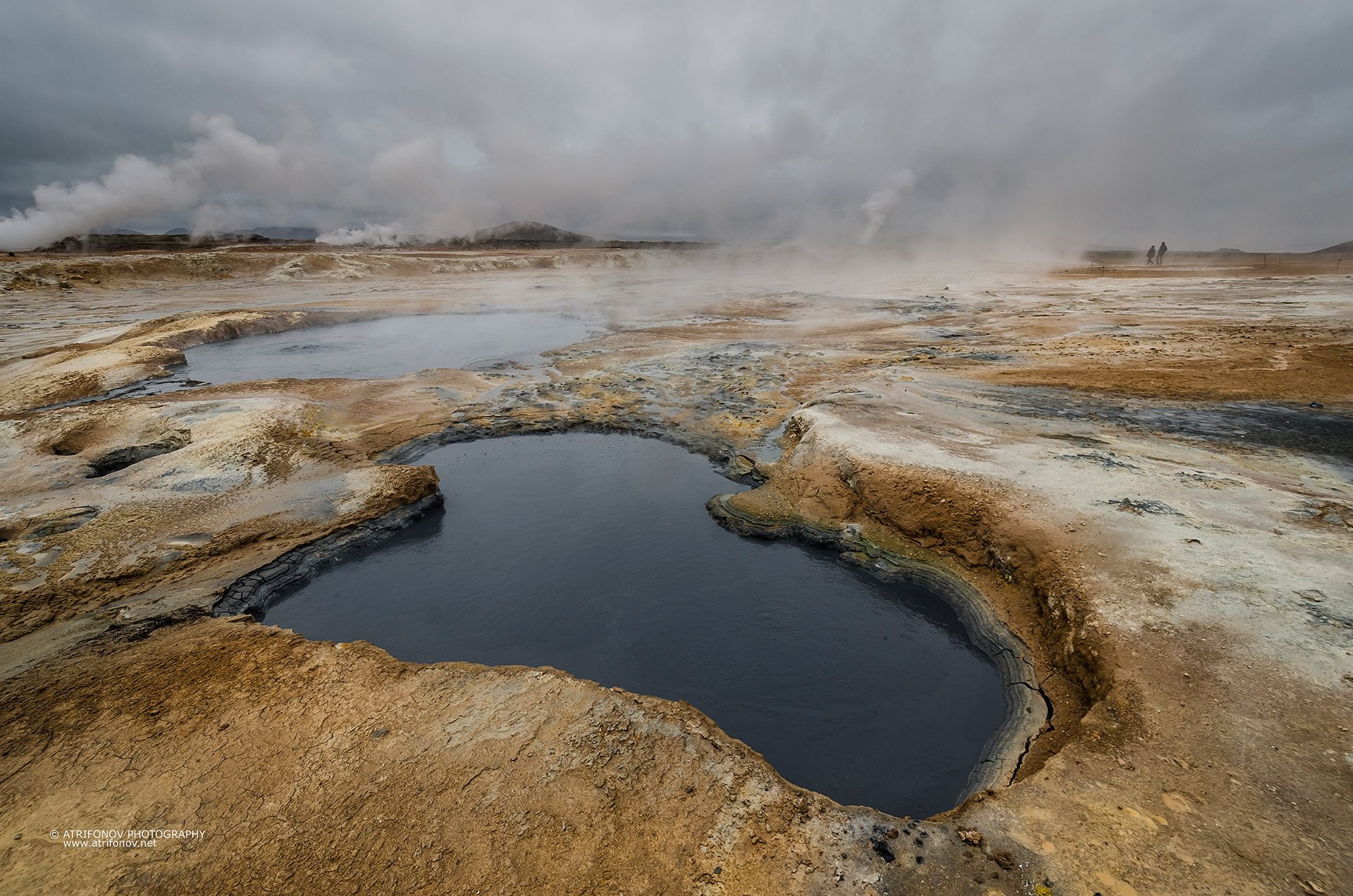 Namaskard, Iceland, summer, smoke, sulphur, field, sky, lake, water, poison, Andrey Trifonov