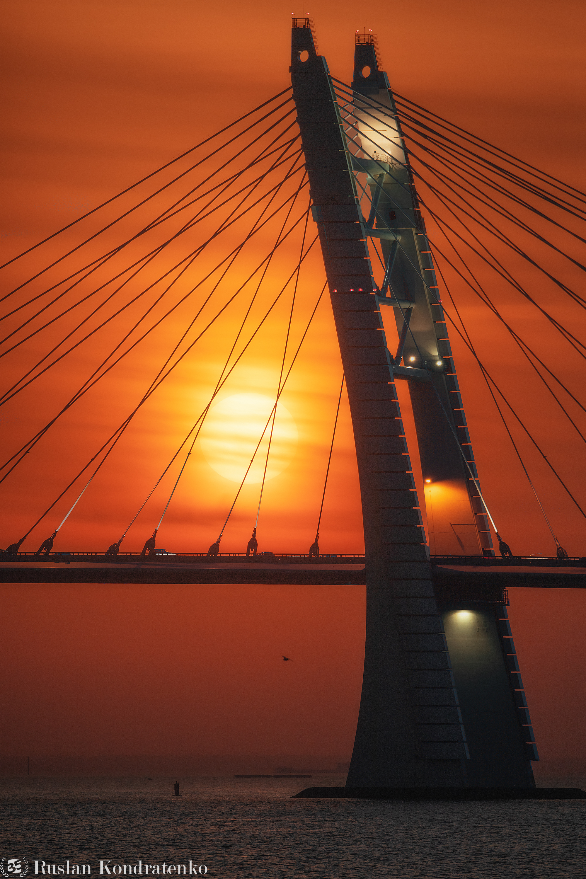 санкт-петербург, вантовый мост, закат, прострел, композитная фотография, time blending, Кондратенко Руслан