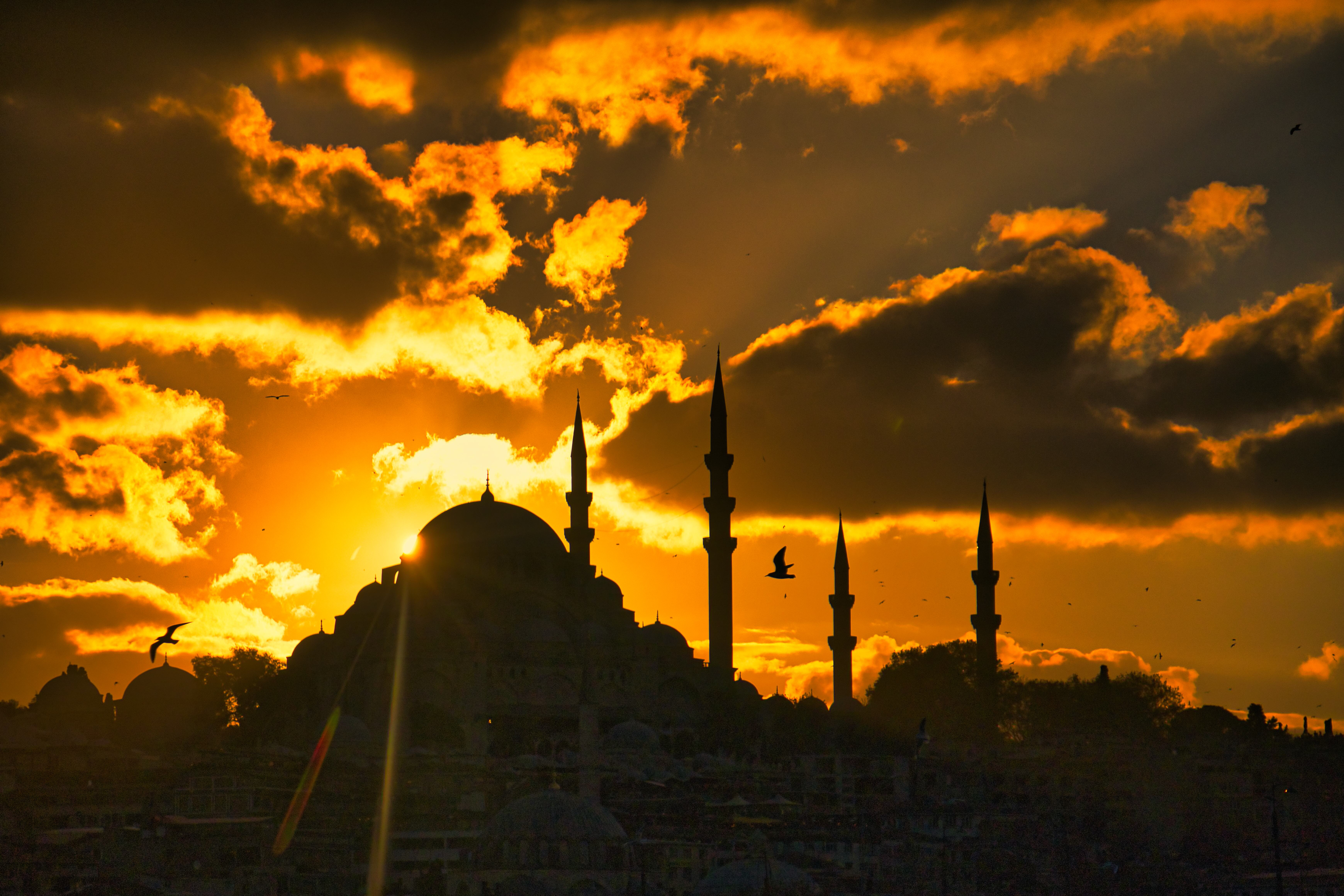 sunset, silhouette, turkey, istanbul, mosque, background, sunrise, architecture, trust, holiday, orange, black, islam, isolated, color, islamic, tourism, muslim, asian, religion, Raimond Klavins