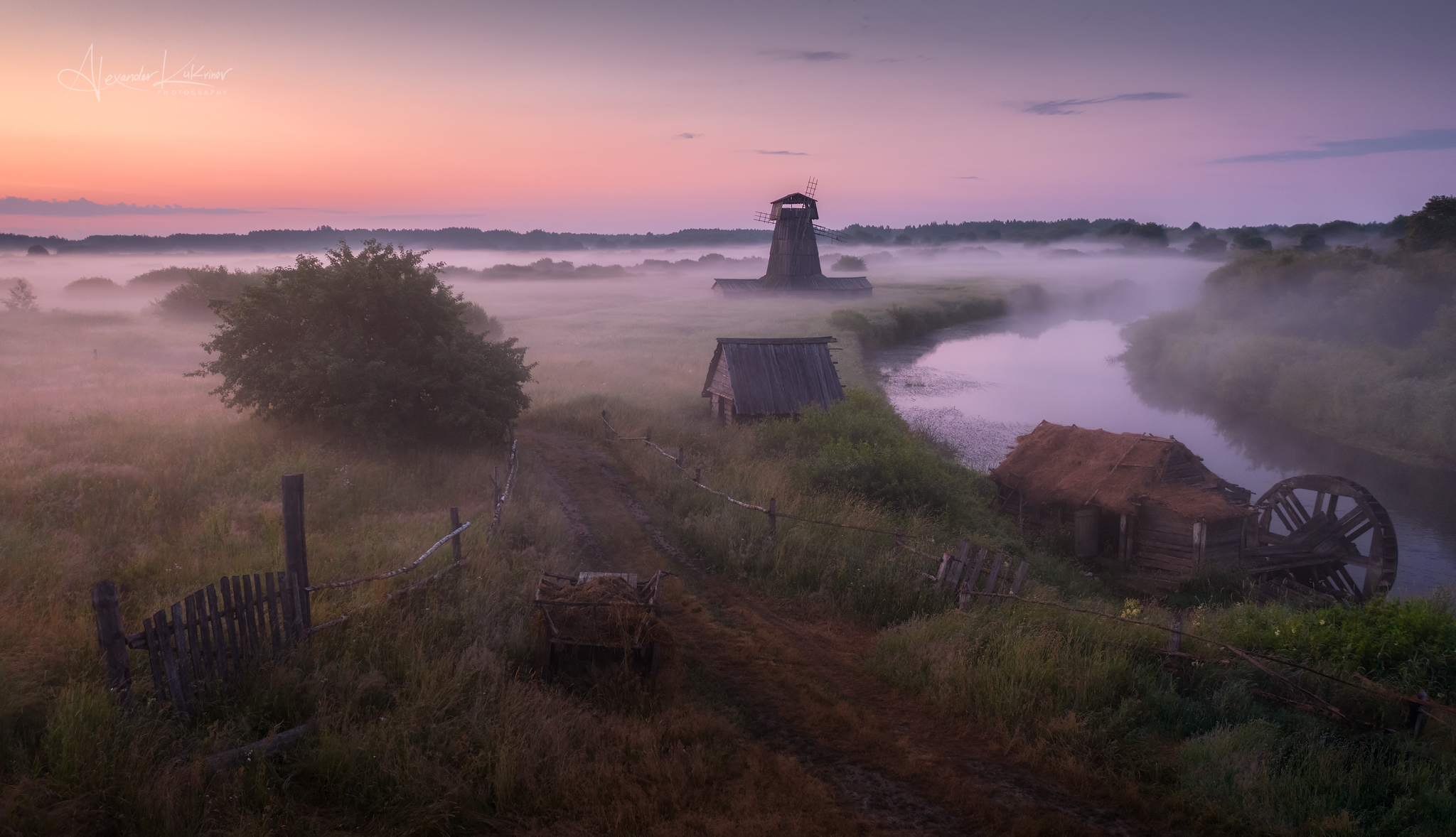 пейзаж, утро, туман, рассвет, Александр Кукринов