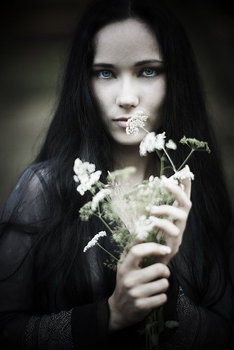 портрет, девушка, цветы, Ольга Брага (Eglantier)