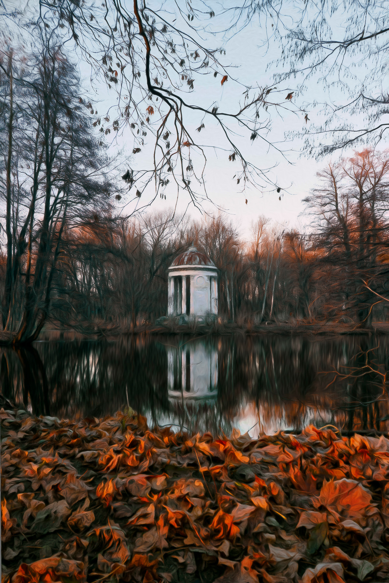 парк, ротонда, пруд, деревья, Валерий Вождаев