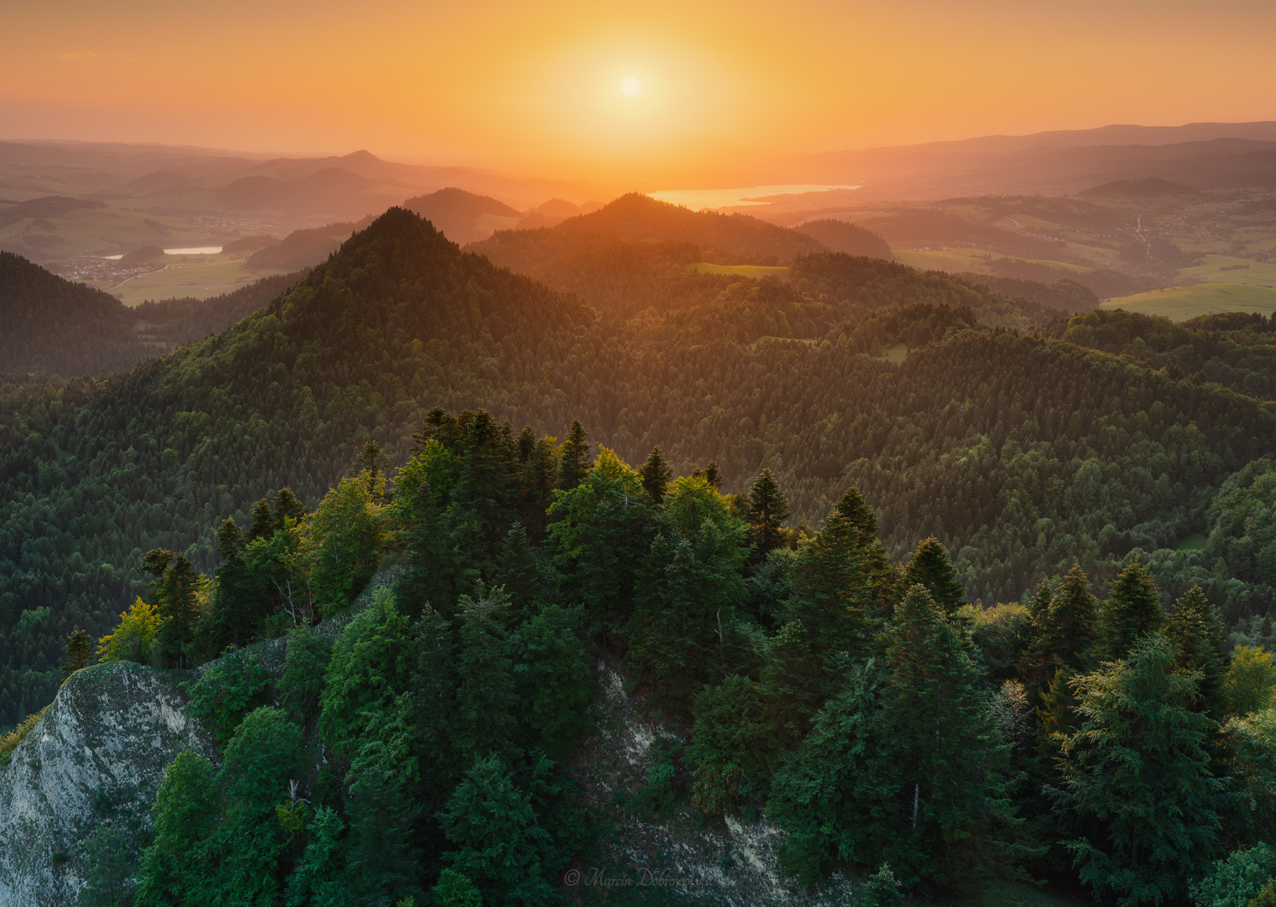 landscape, mountainscape, ThreeCrowns, Poland, Polska, Pieniny, sun, sunset, trees, forest, mountains, Nikon, Tamron,  Marcin Dobrowolski