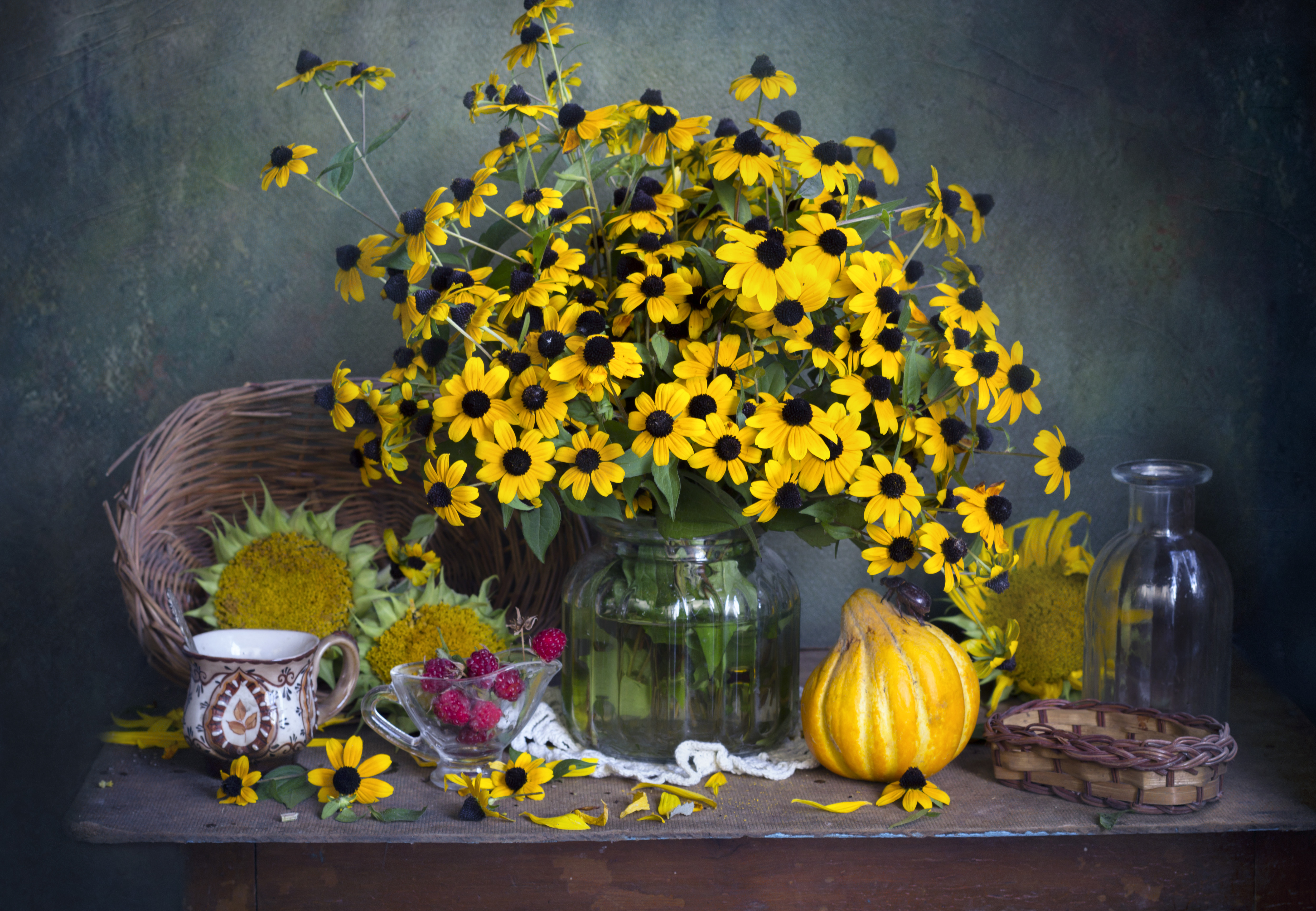 цветы, букет цветов, рудбекия, натюрморт, осень, Зимина Лионелла