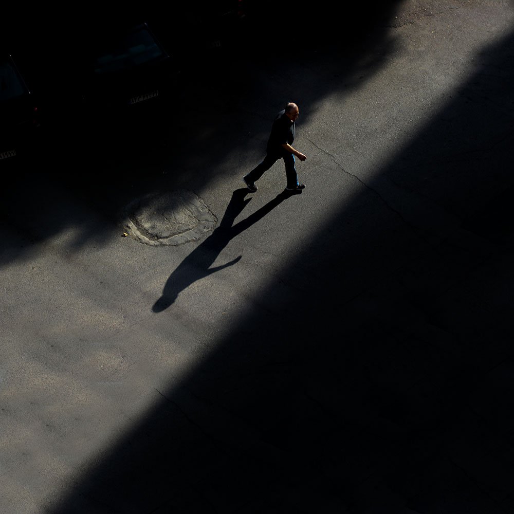 street, walking, minimal, shadow, man, concept,, milad safabakhsh
