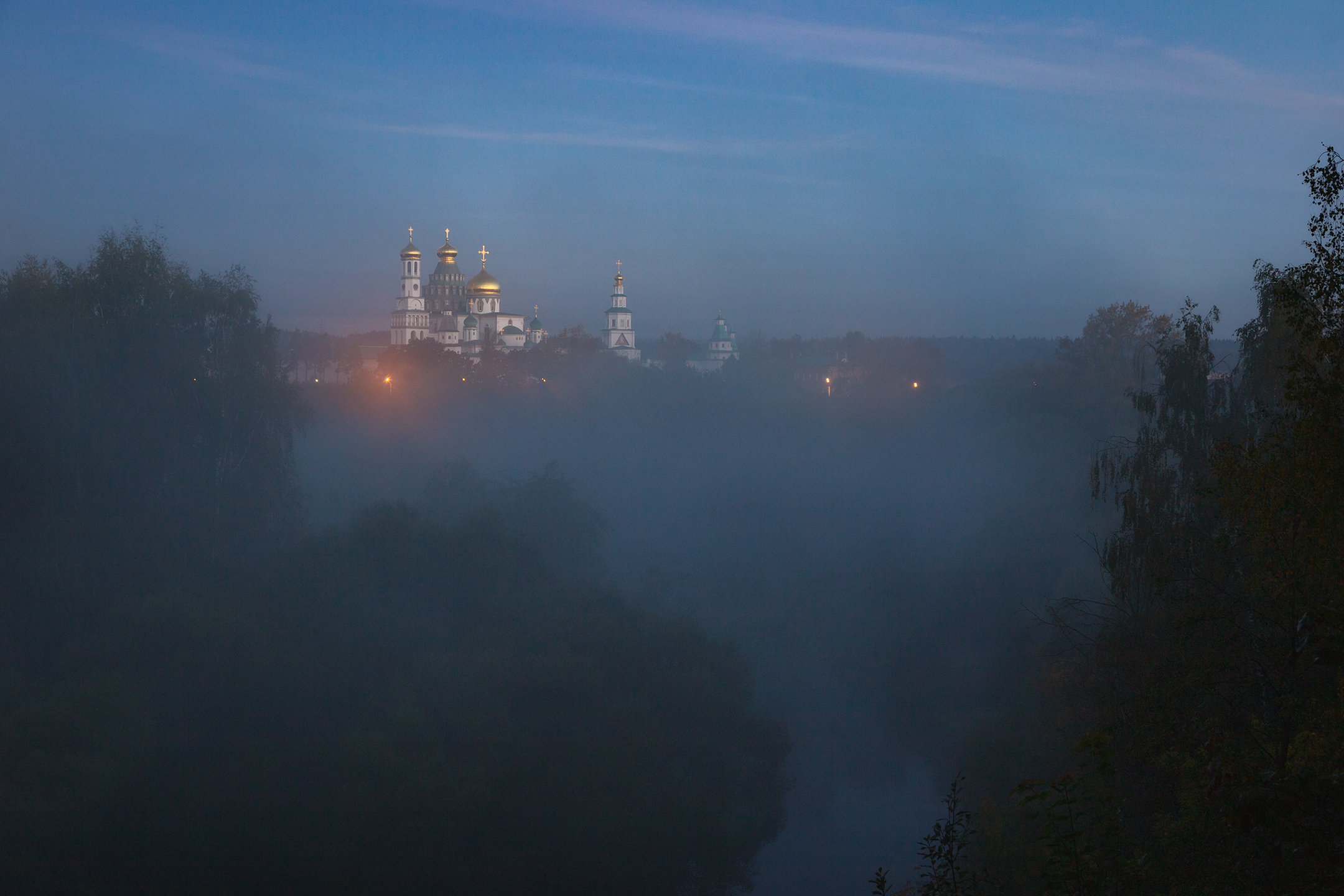 истра, храм, туман, подмосковье, река, Александр Стрельчук