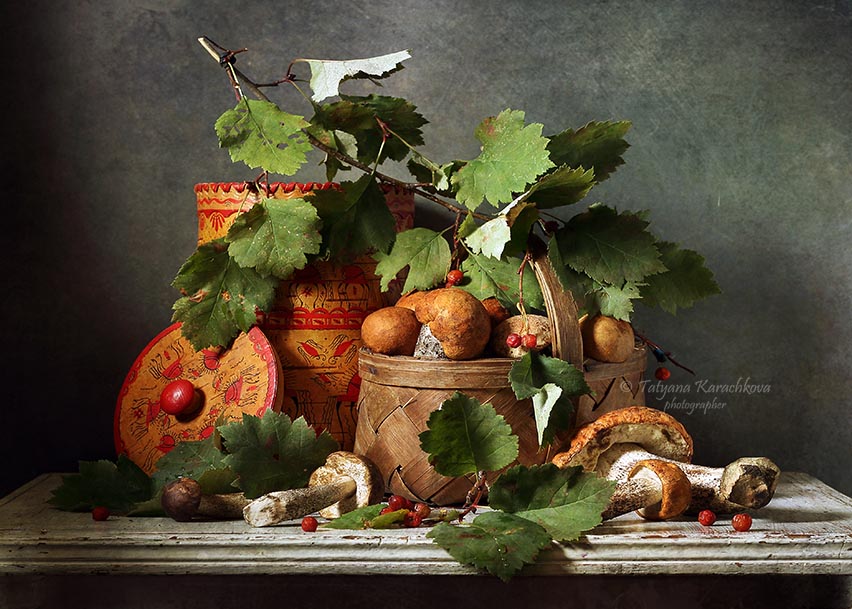 натюрморт, осень, грибы, подберезовики, Tatyana Karachkova
