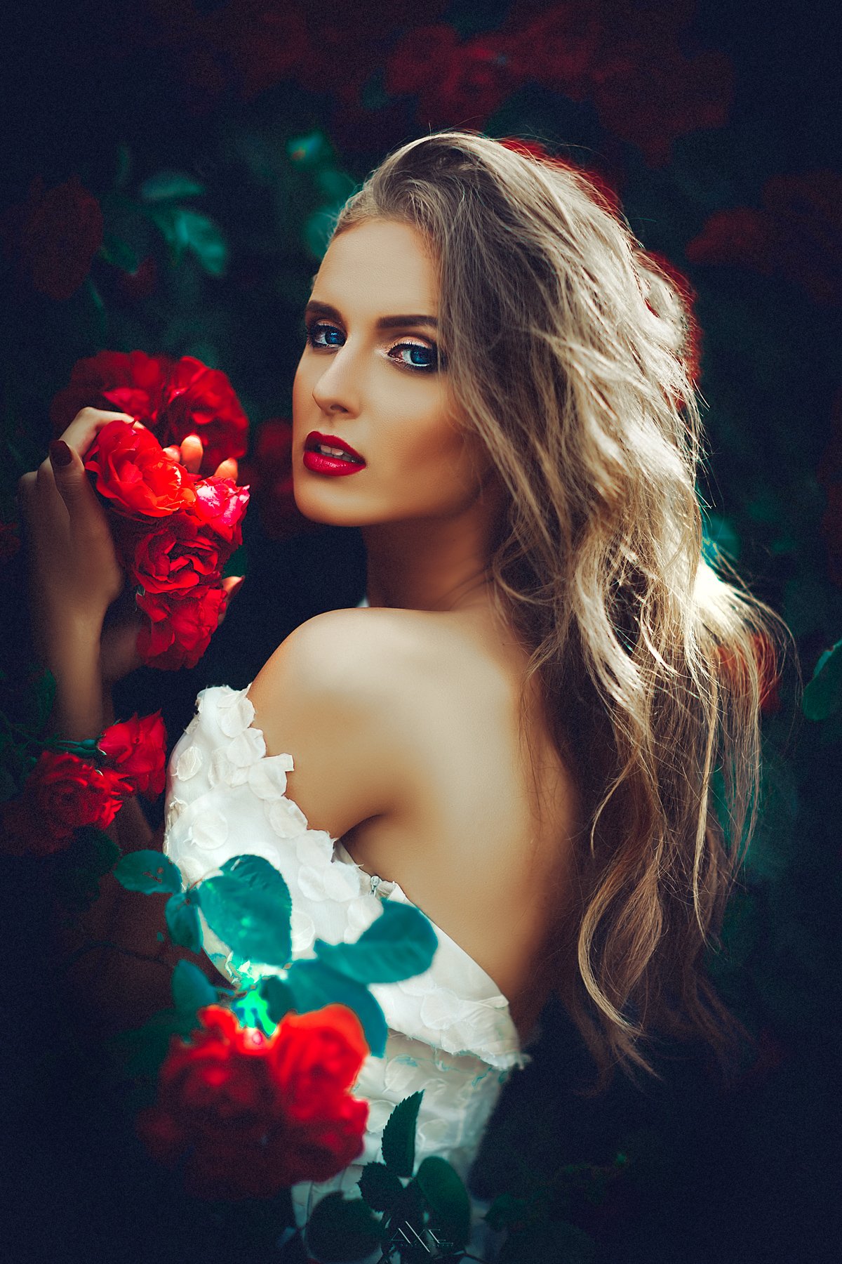 Emotion, Flowers, Mood, Portrait, Roses, Woman, Руслан Болгов (Axe)