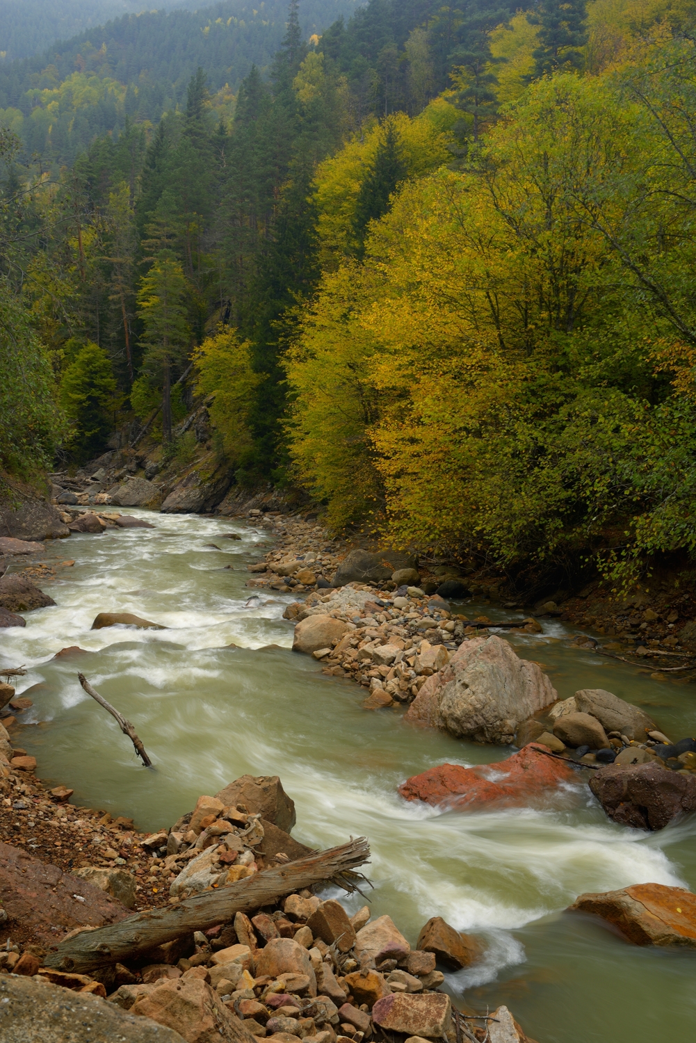 горы осень кавказ река, Александр Жарников