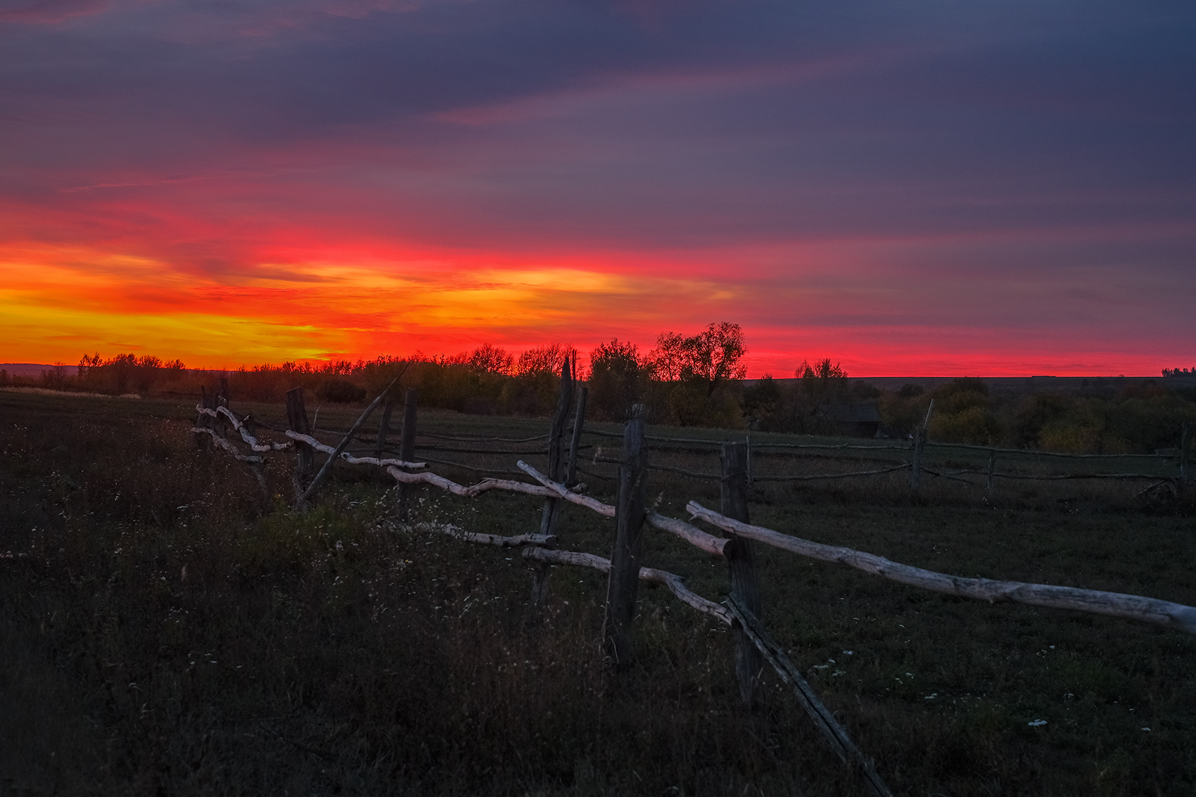 осень закат село, Владислав Никишин