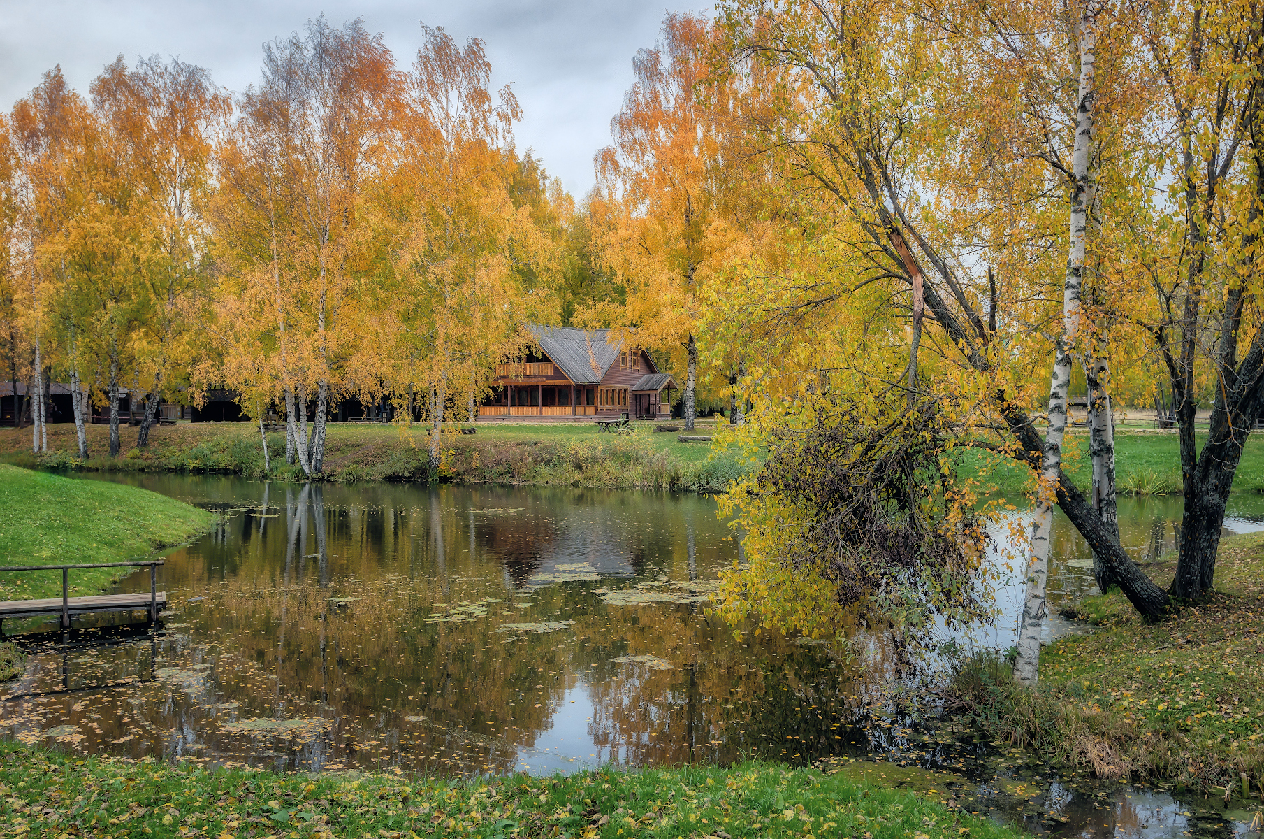 осень, октябрь, река, слобода, Сергей Аникин