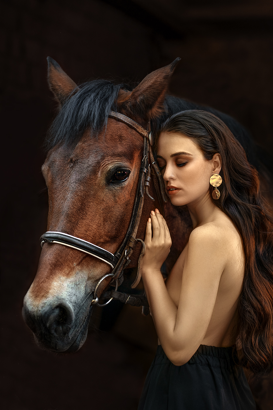 женскийпортрет лошадь, Соловьёва Елена