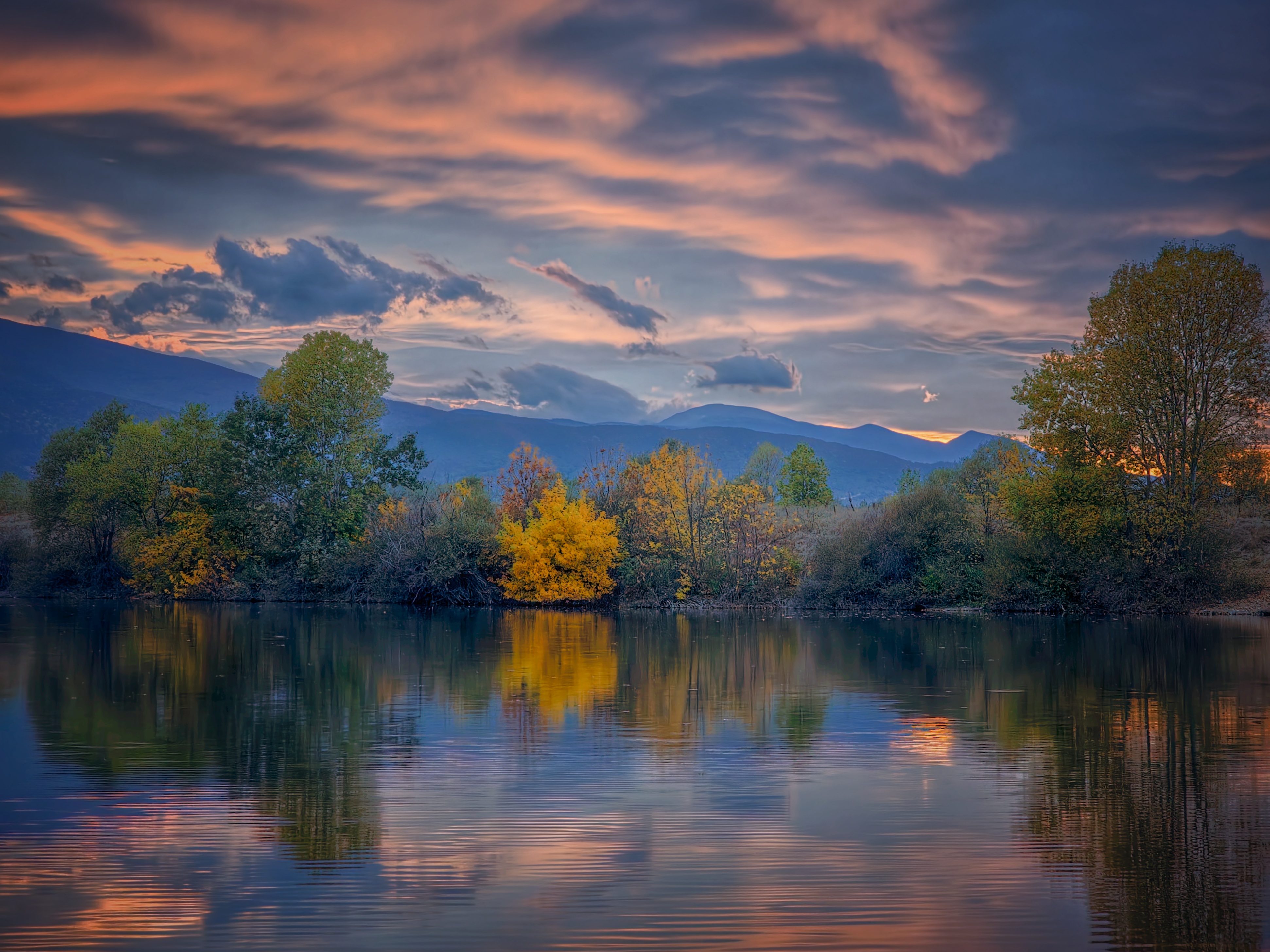 #Bulgaria #reflection #autumn #sky#sunset#mountain#dam, Герчев Николай