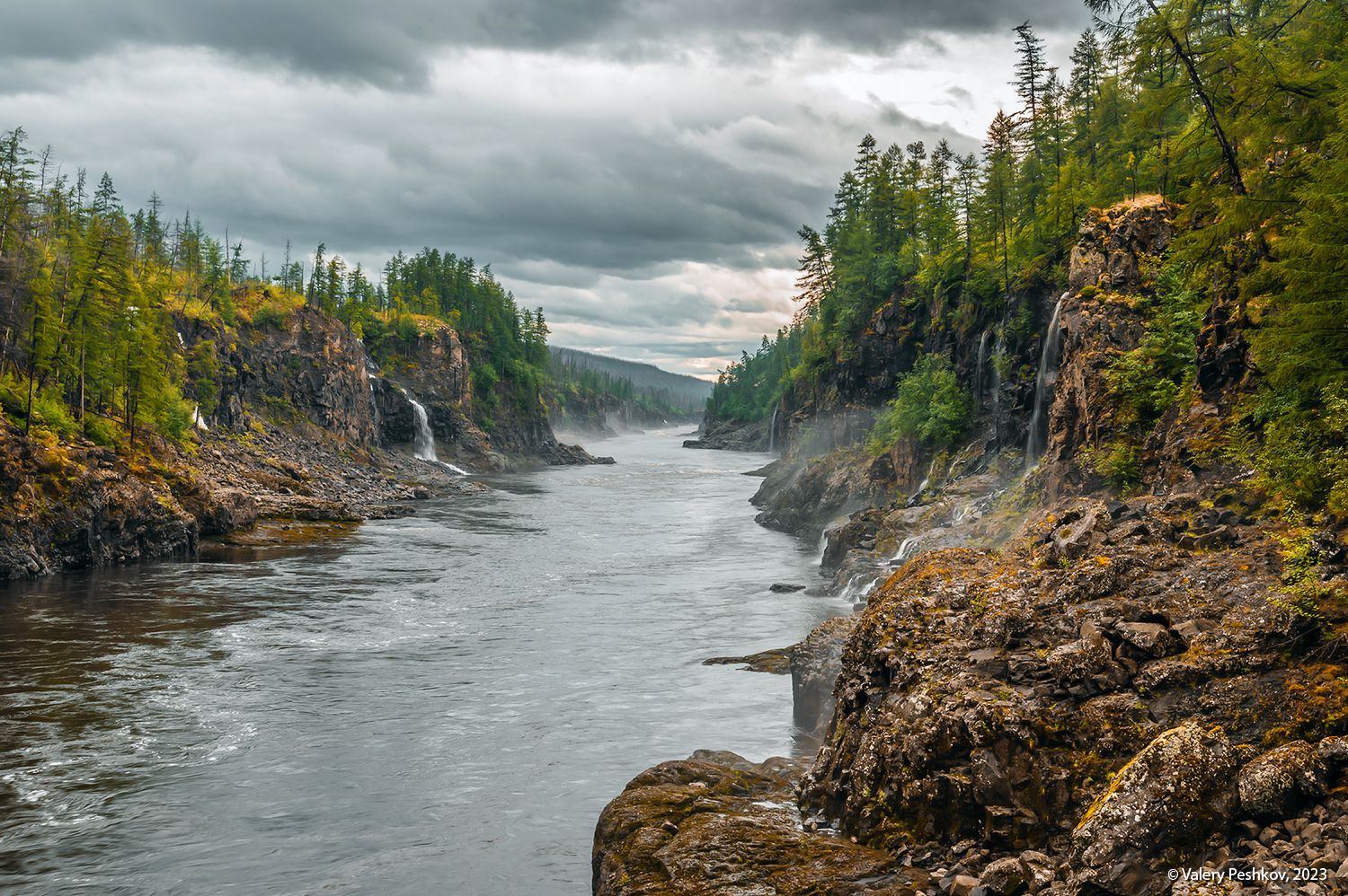 река курейка, каньон, водопады, плато путораны, скалы, пороги, лиственницы, владимир коваль, Пешков Валерий