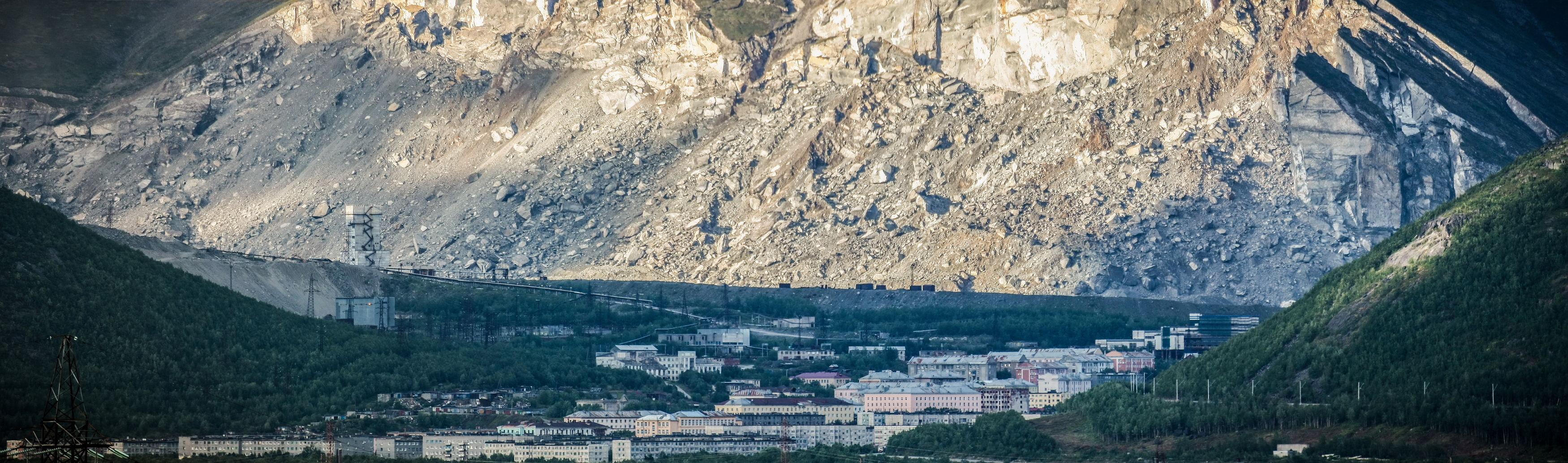 гора, горы, рудник, рудники, панорама, дома, Vladimir Kedrov