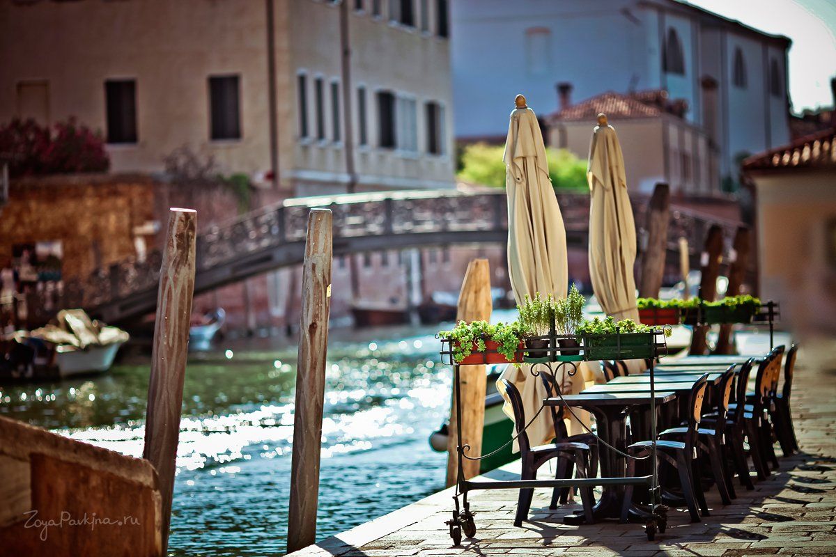 домики, Италия, Венеция, каналы, кафе, Зоя Павкина