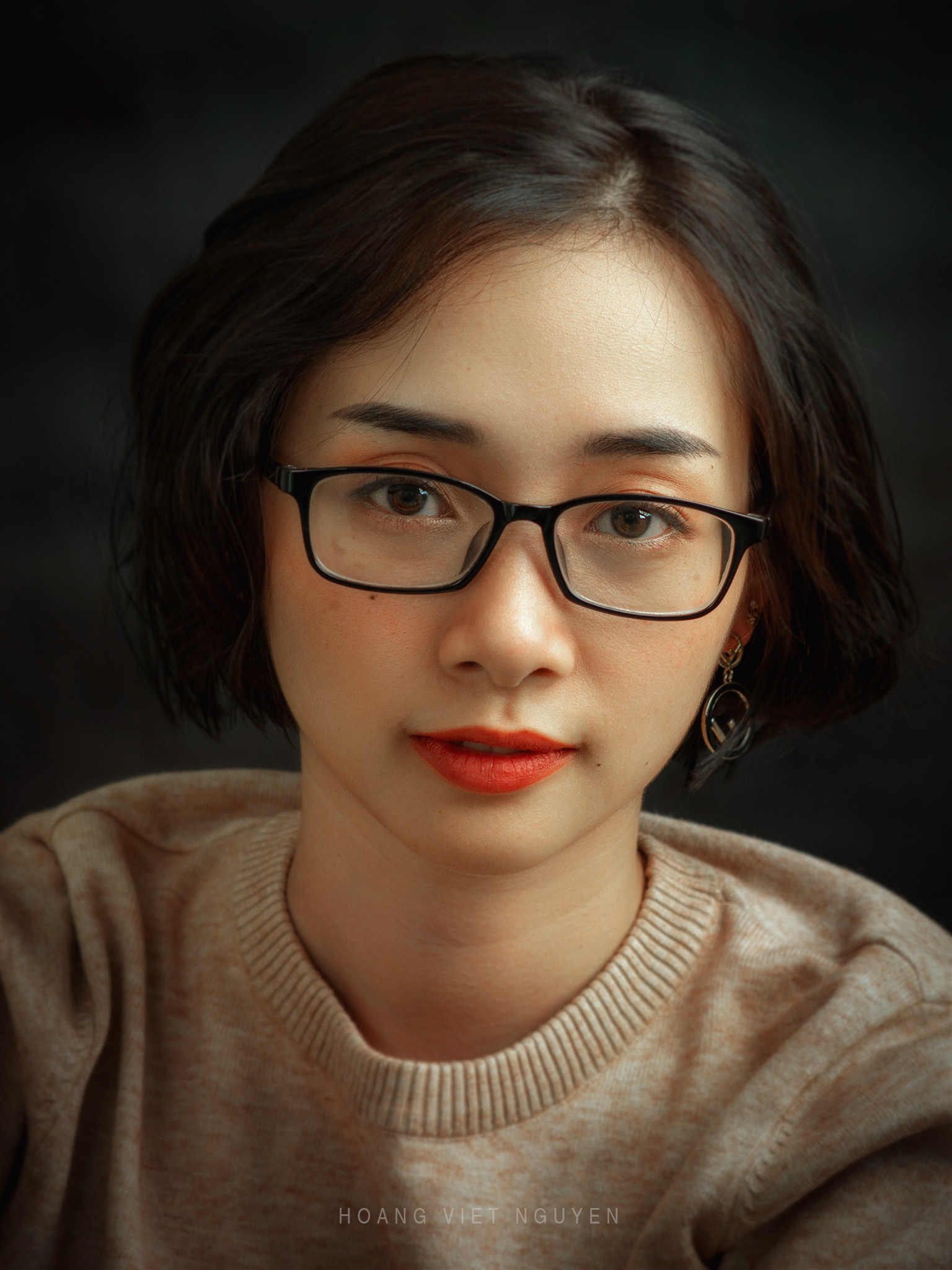 asian, vietnam, vietnamese, portrait, face, women, female, studio, eyes, short hair, Nguyen Hoang Viet