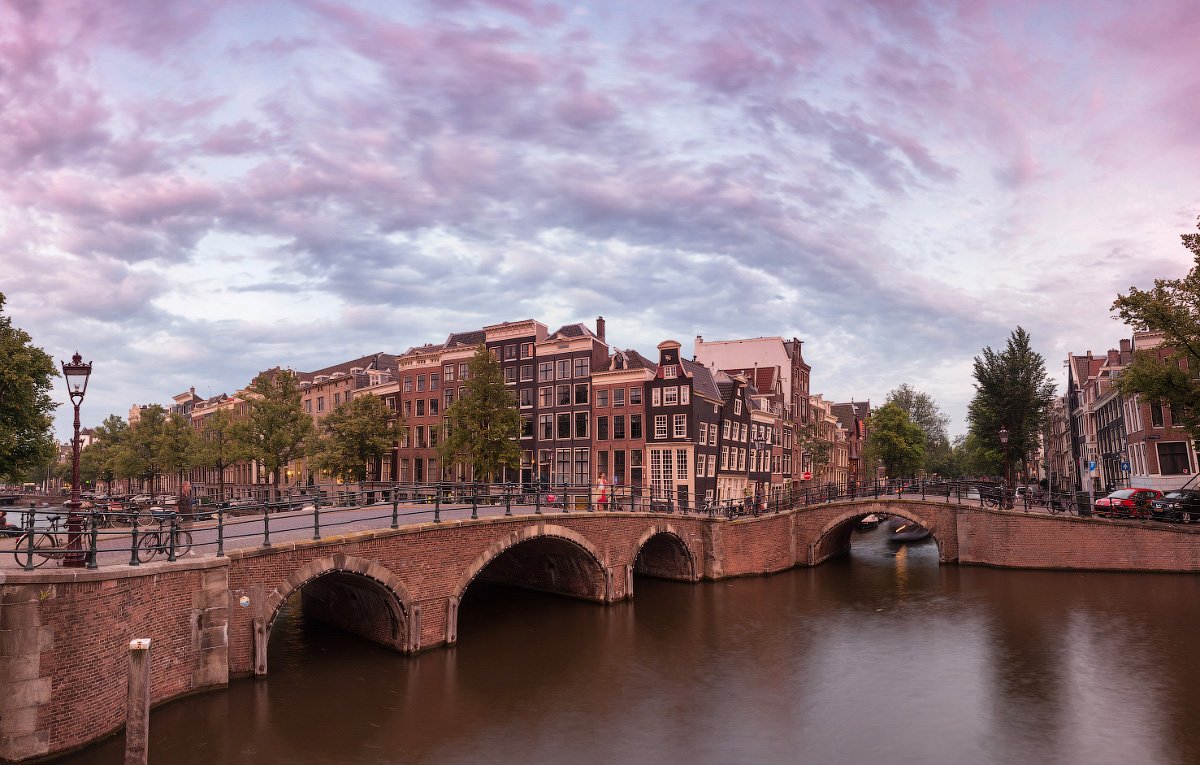 амстердам, закат, мост, канал, небо, облака, фототур, Евгений Ремизов