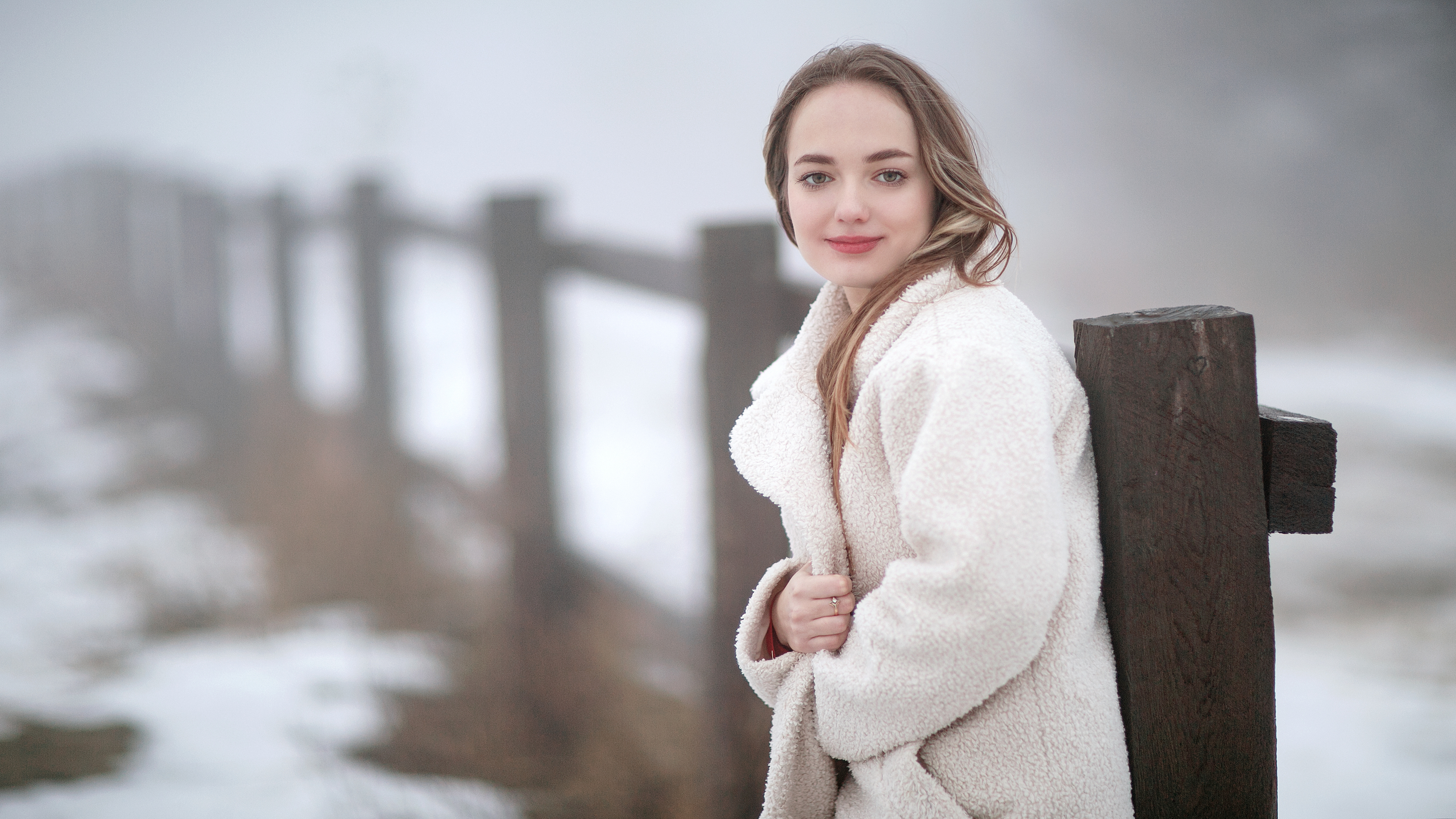 в тумане, женский портрет, зимой, туман, Морковин Алексей