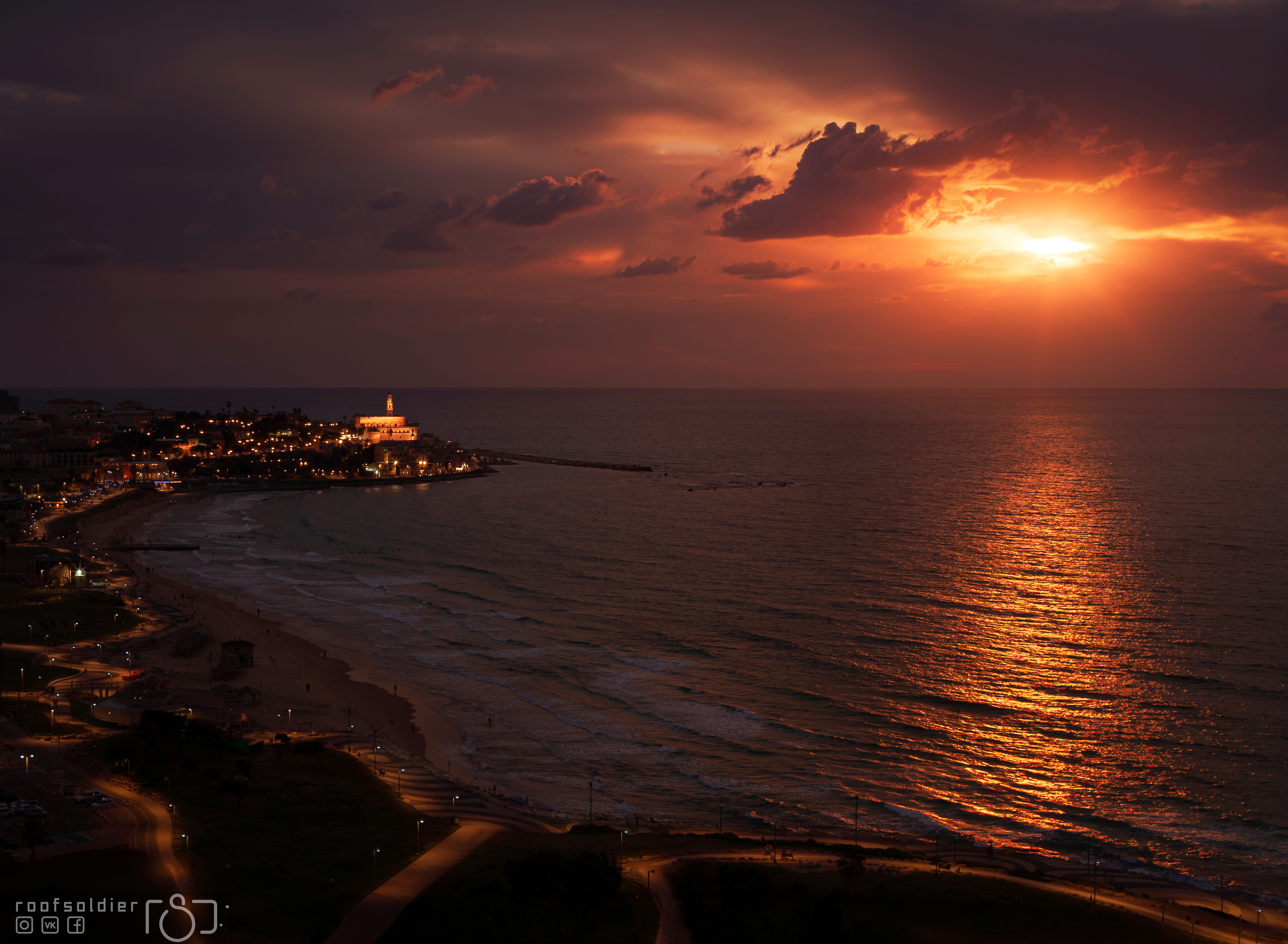 Tel Aviv, Israel, sunset, city, cityscape, urban, Голубев Алексей