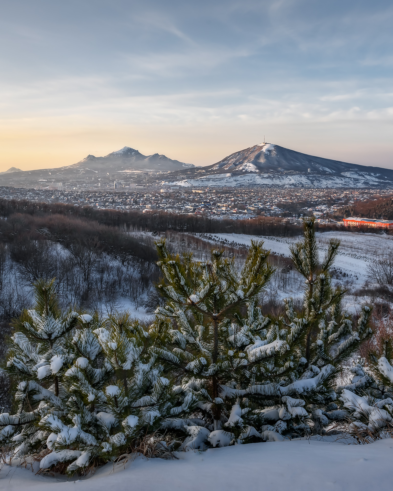 кавказ, горы, вечер,  зима, снег, Zakharov Armen
