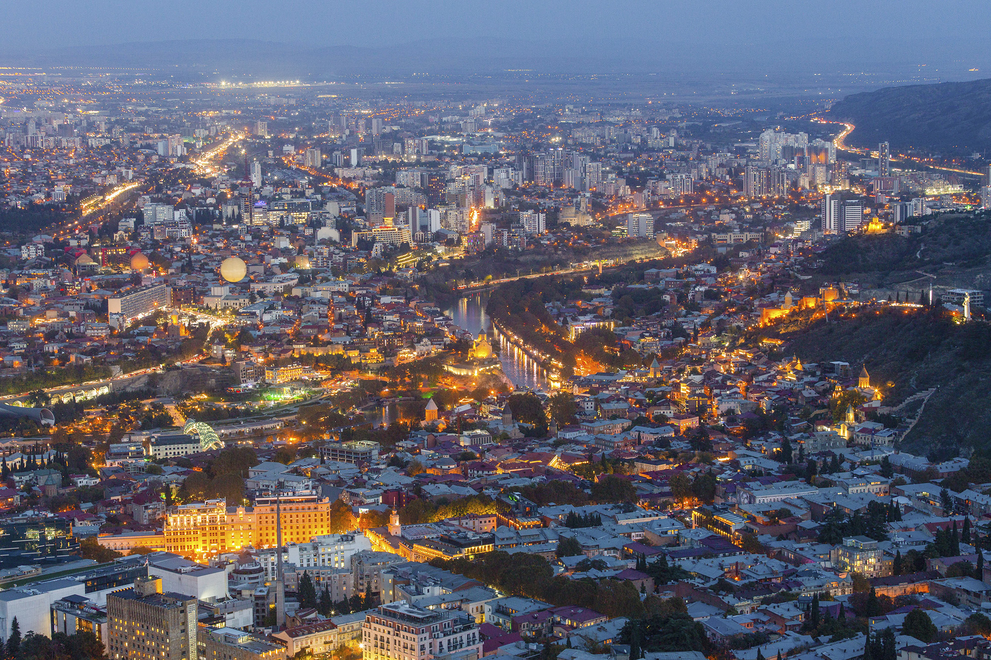 тбилиси, грузия, ночь, вечер, город, архитектура, городской пейзаж tbilisi, georgia, cityscape, city, architecture, night, evening, Nina Zorina