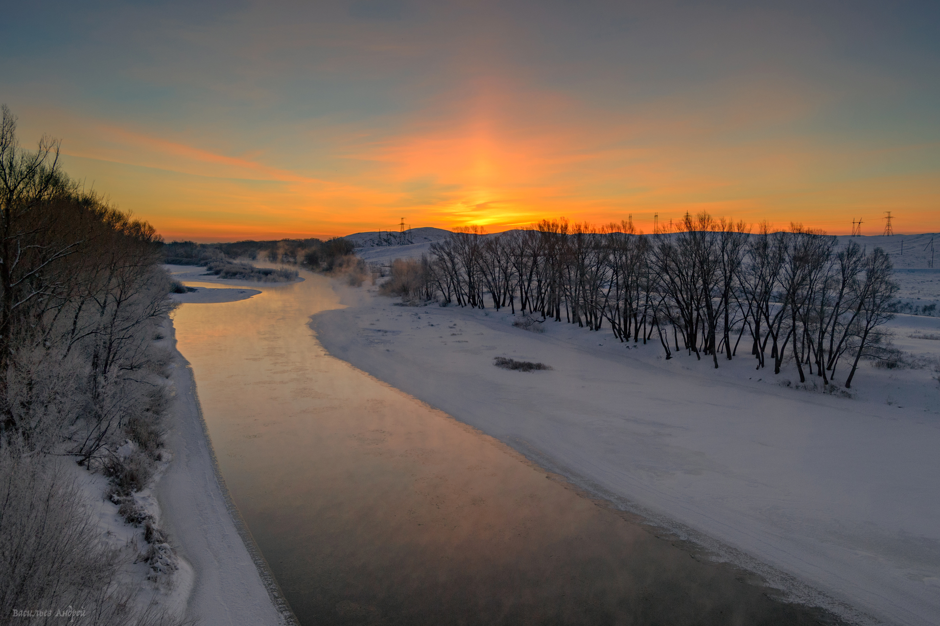 река урал, оренбургская область, зима, природа, Vasilyev Andrey