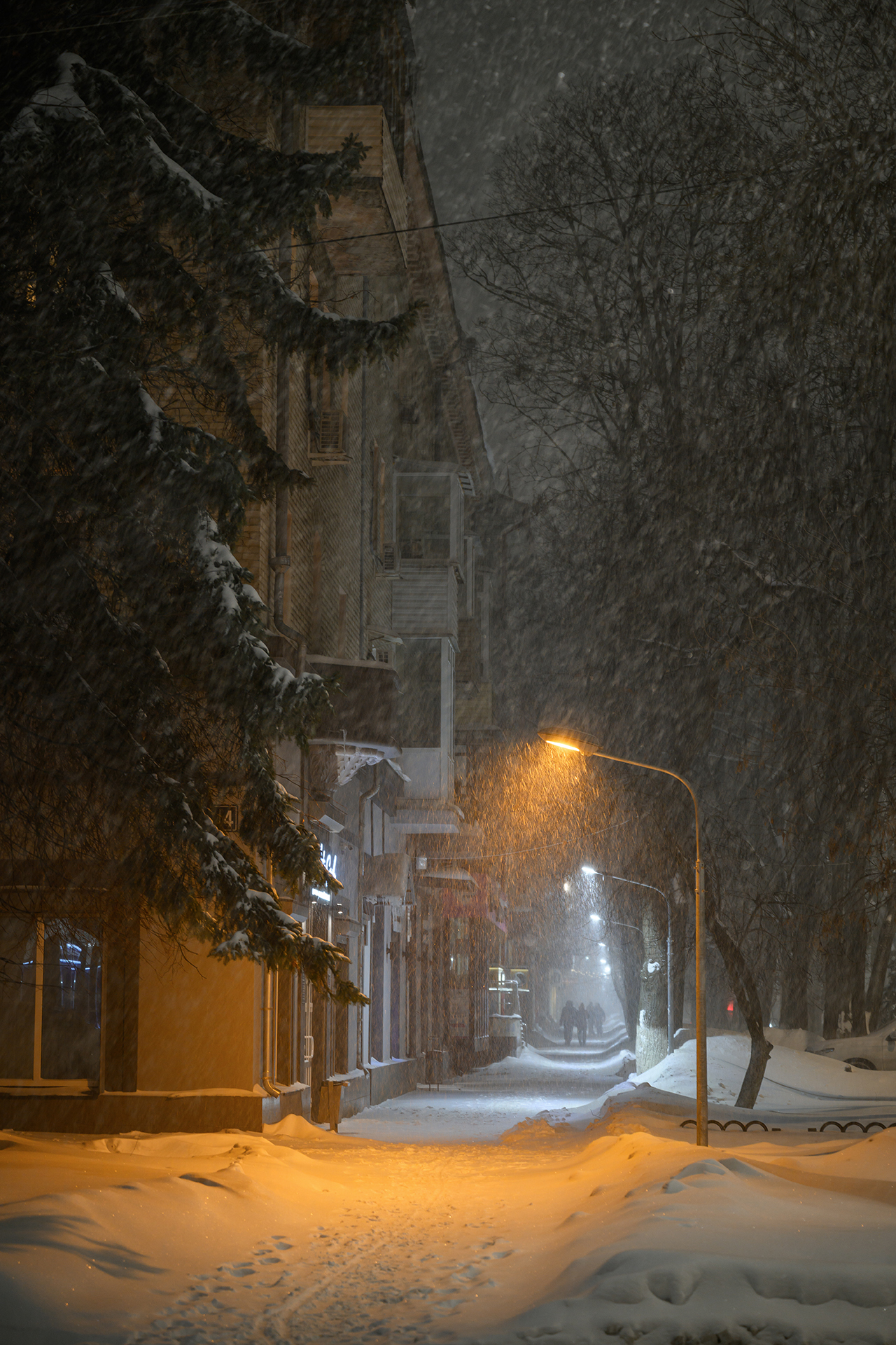 город, вечер, брянск, снегопад, Юлия Лаптева